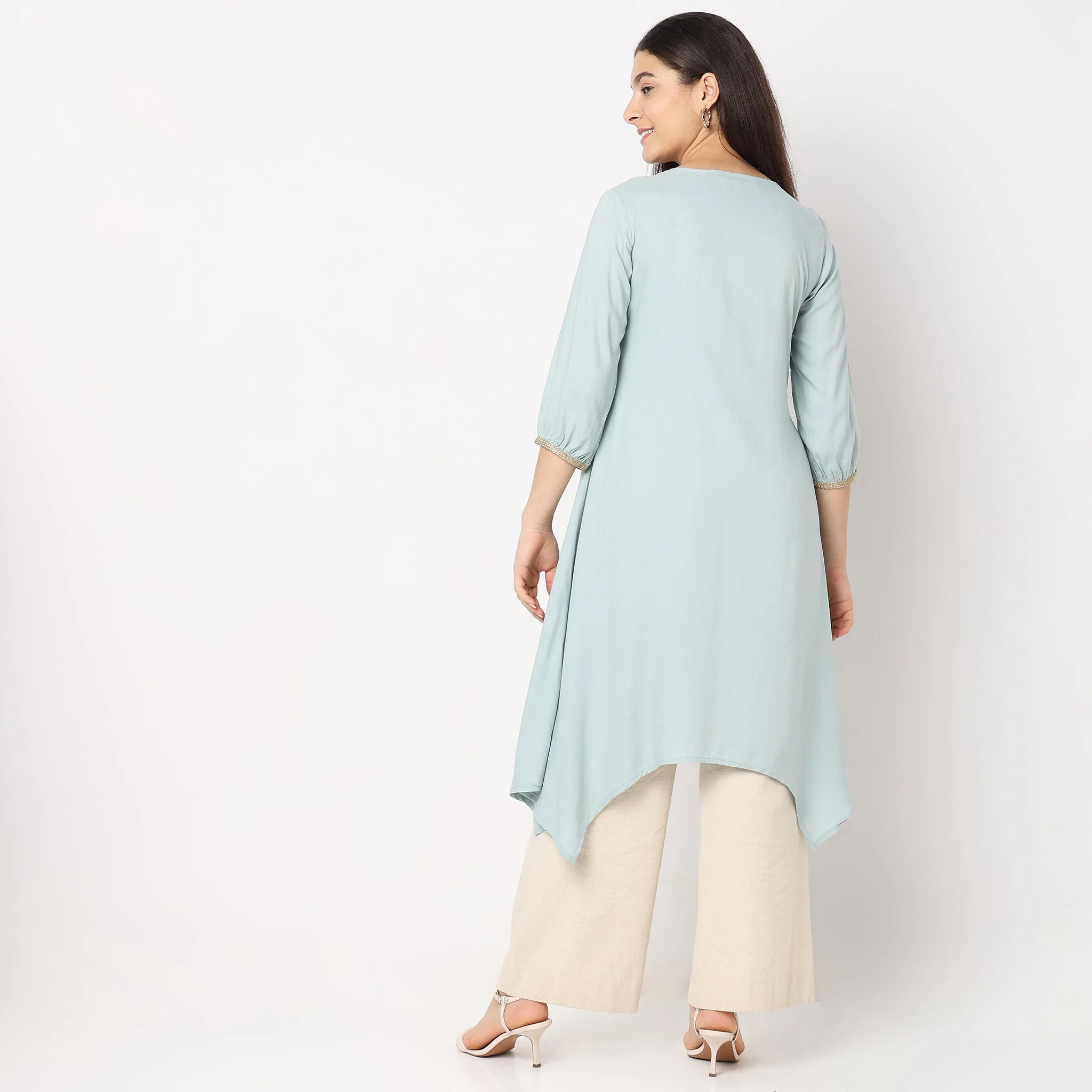 Mid Flare Embellished Kurta - Image 8