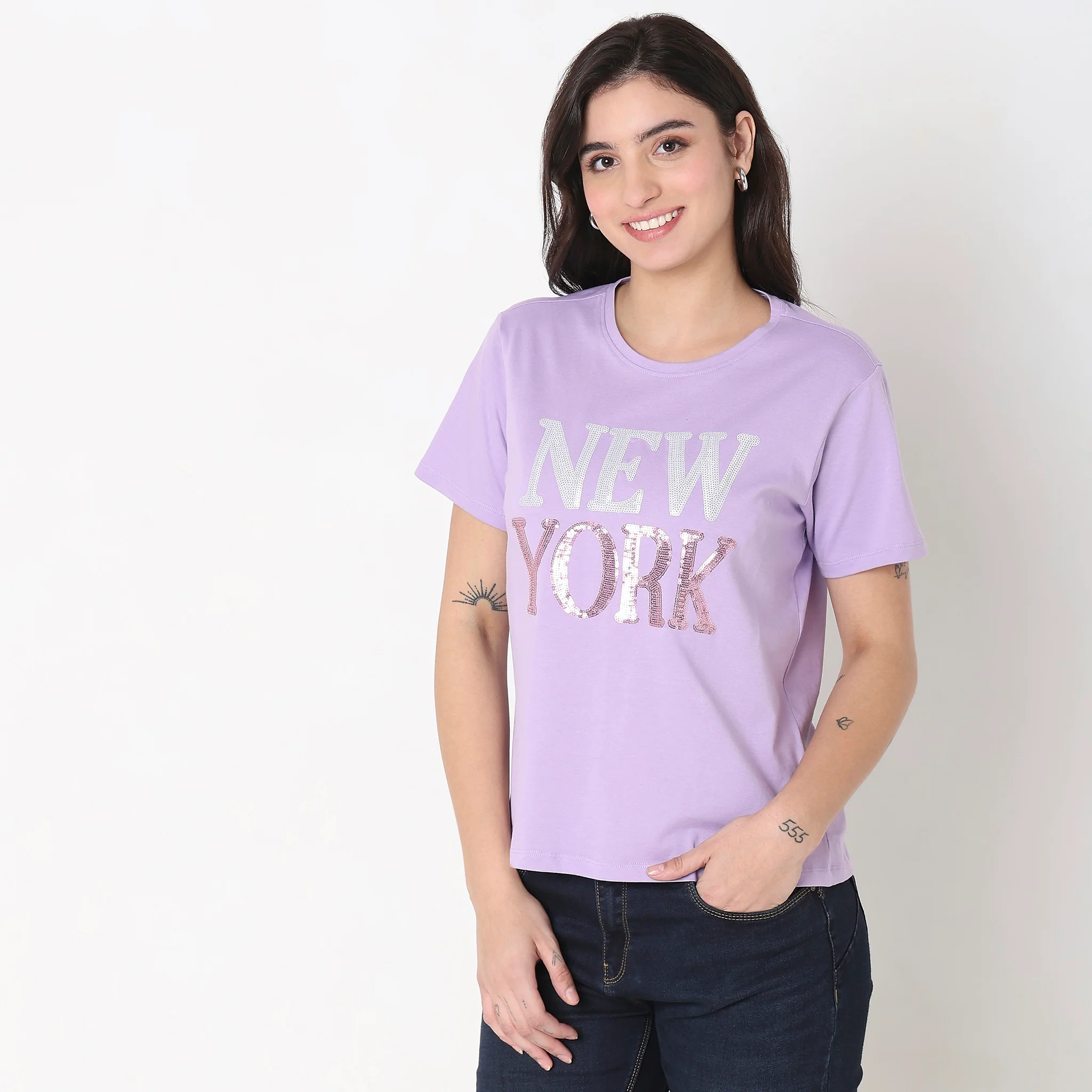 Regular Fit Embellished T-Shirt - Image 5