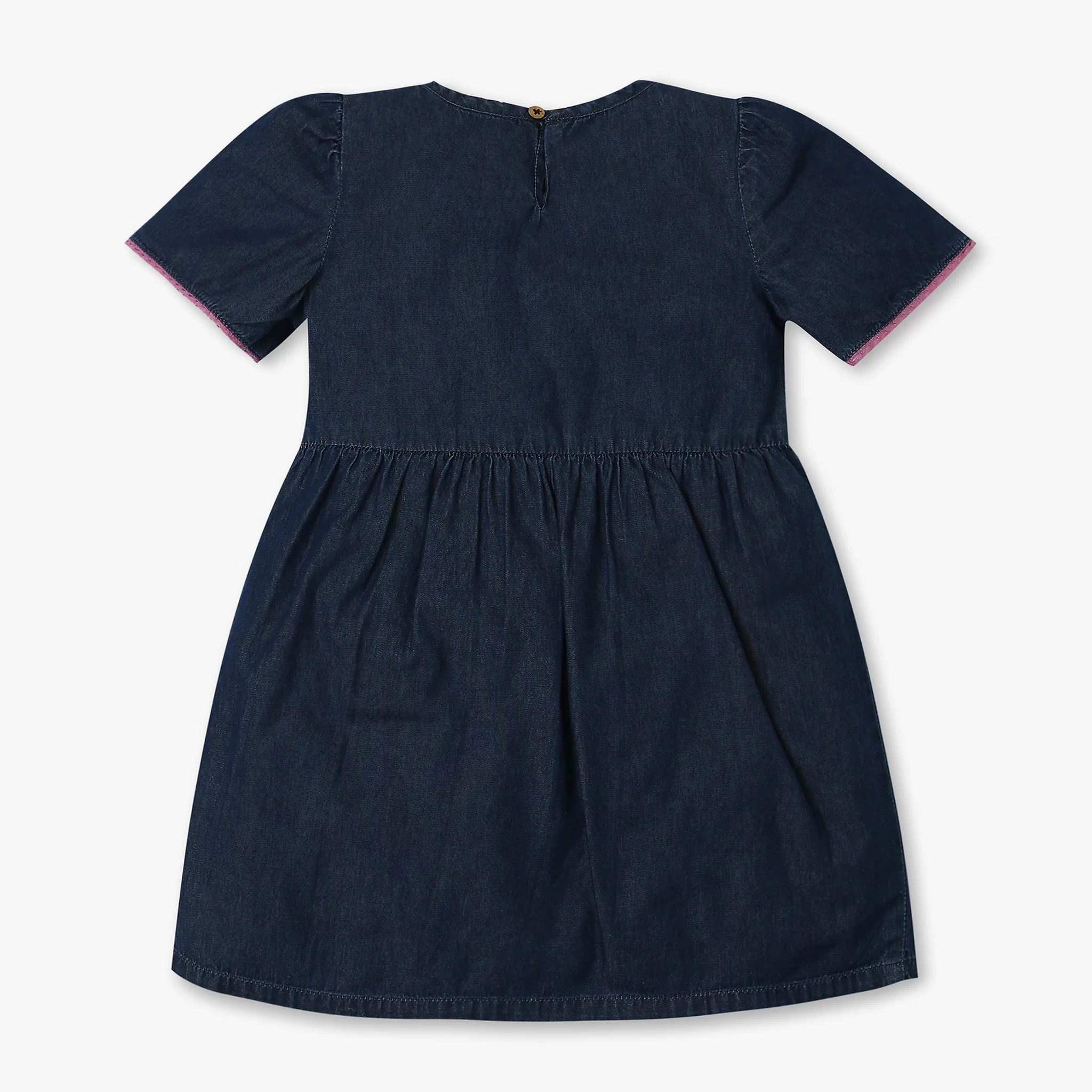 Regular Fit Embroidered A-Line Denim Dress - Image 2