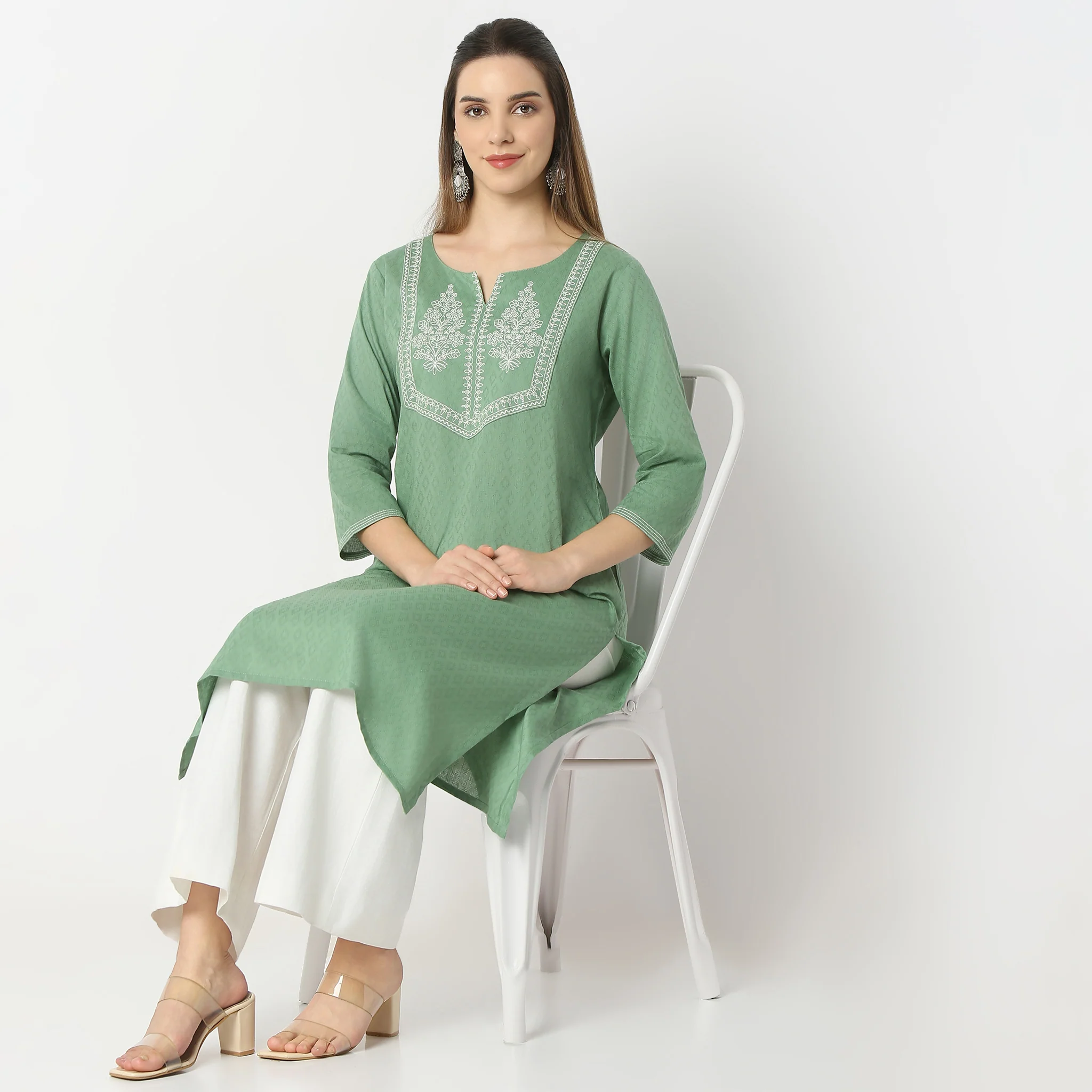 Embroidered Straight Kurta