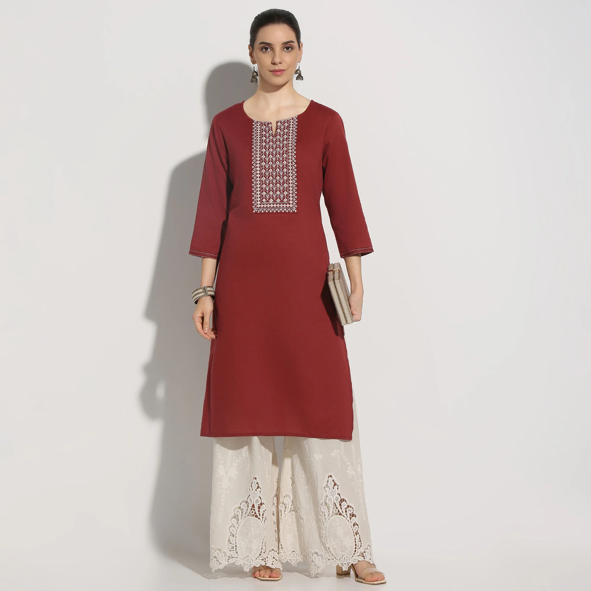 Embroidered Straight Kurta