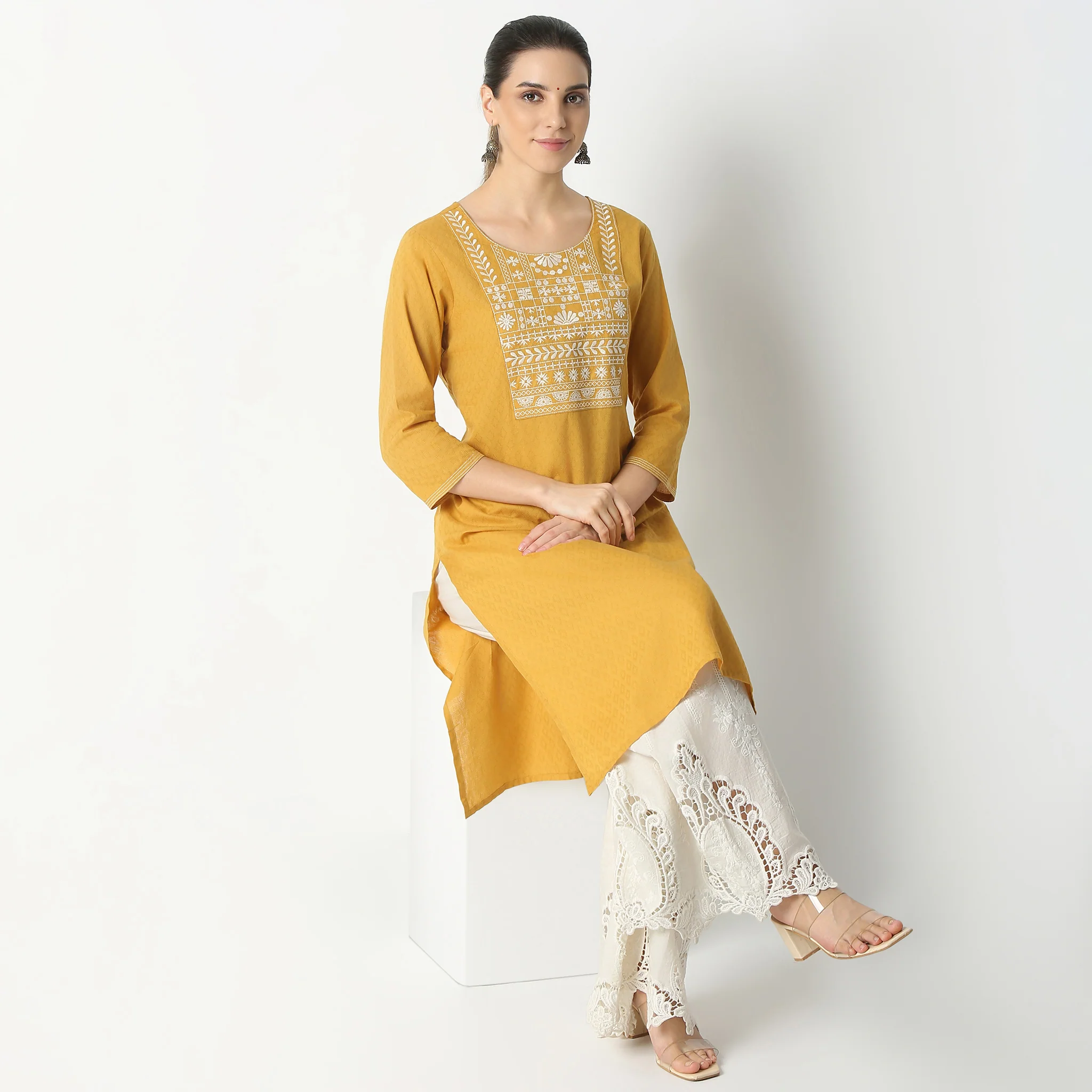 Embroidered Straight Kurta