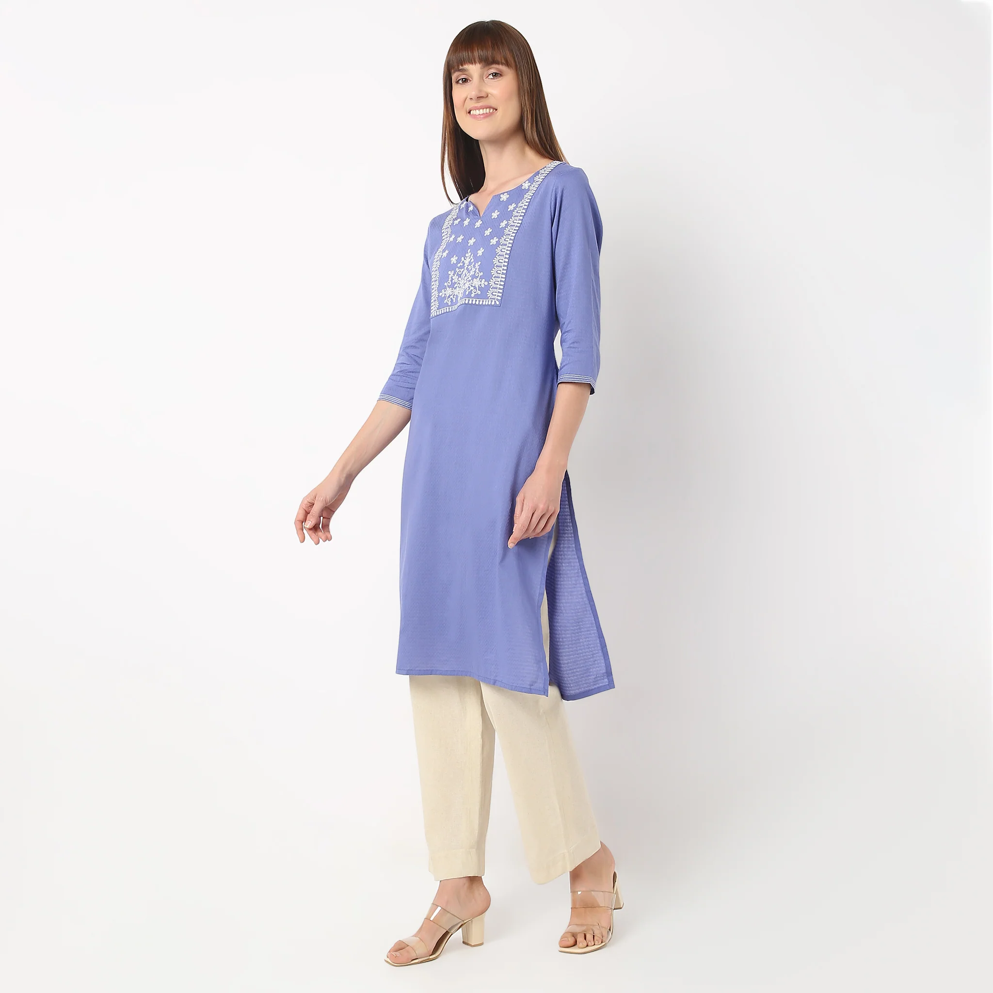 Embroidered Straight Kurta - Image 5