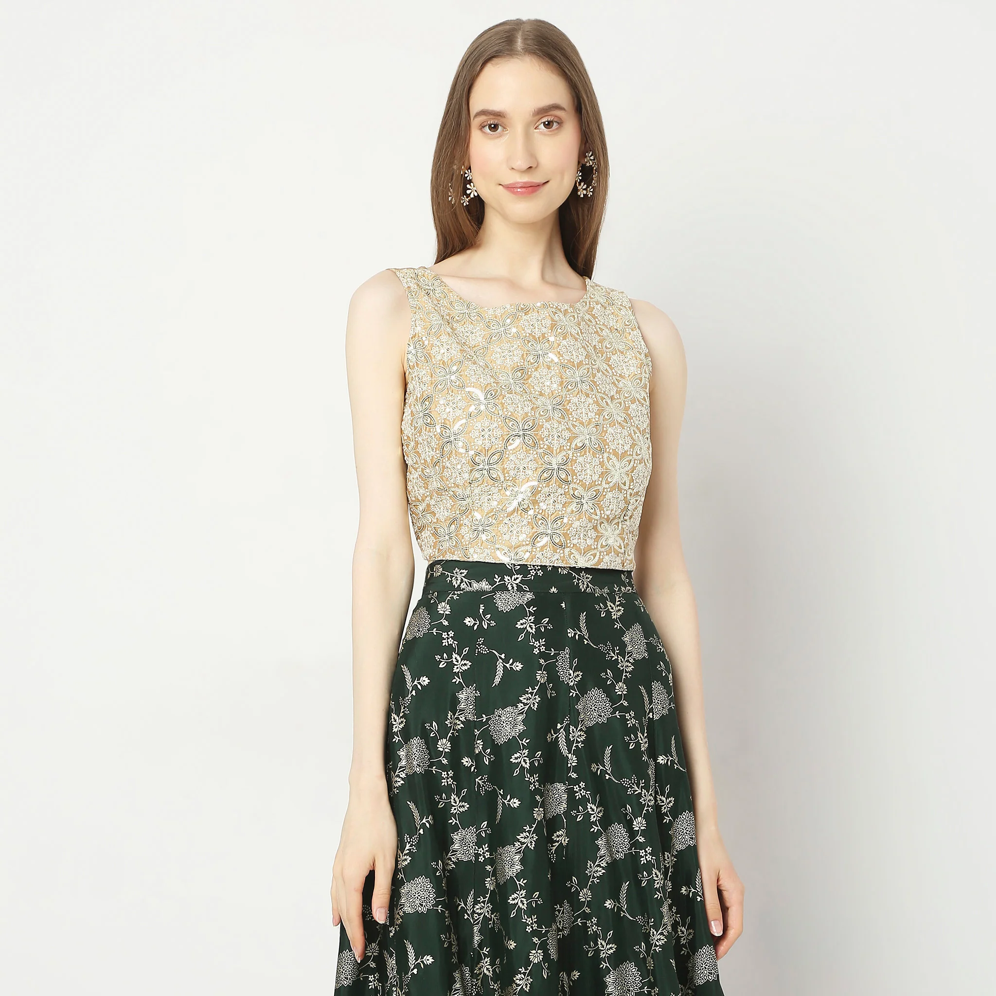 Regular Fit Embroidered Crop Top - Image 2