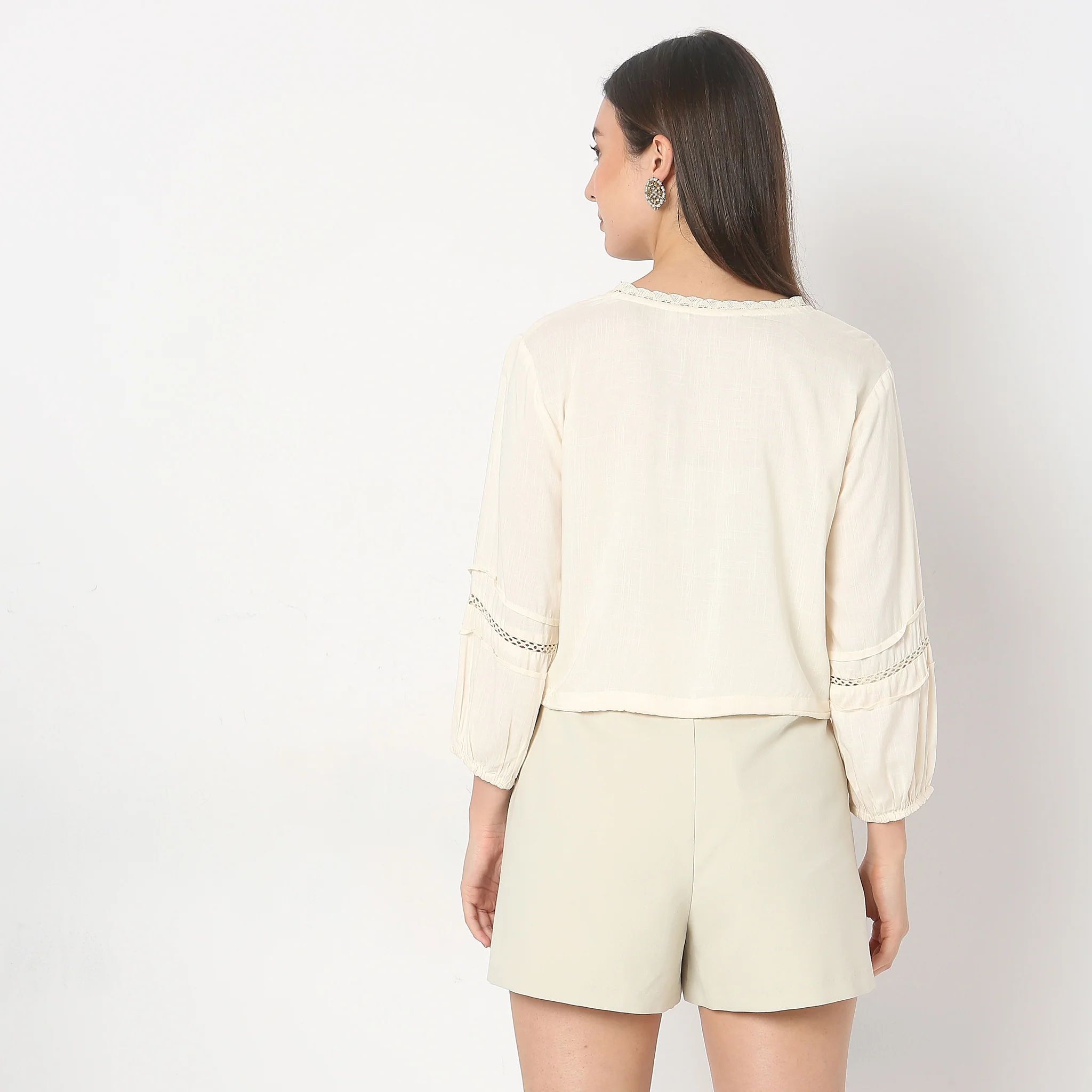 Regular Fit Embroidered Crop Top - Image 3