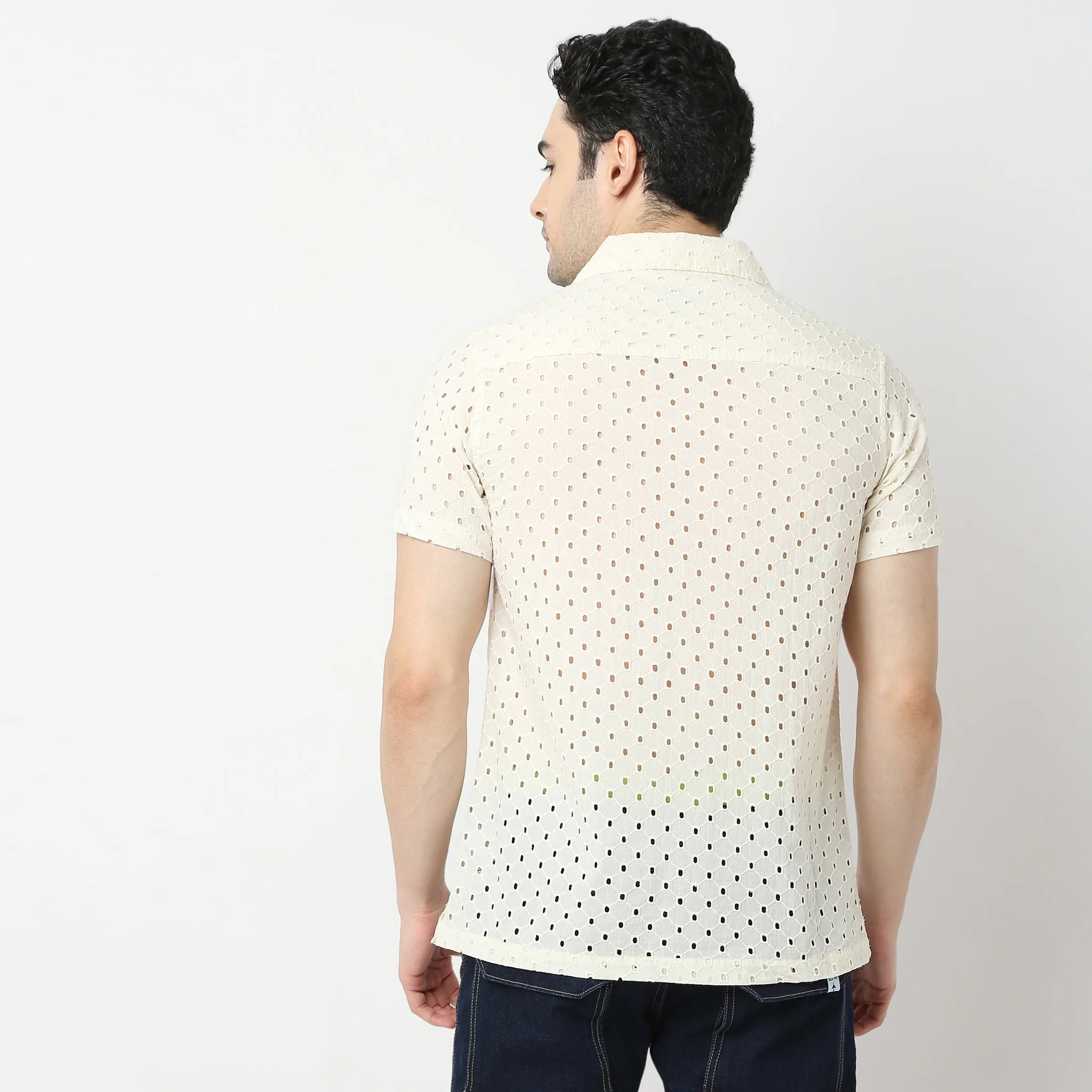 Trendy "Bae" Shirt Pure Cotton Embroidered Cuban Collar Regular Fit Shirt - Image 8