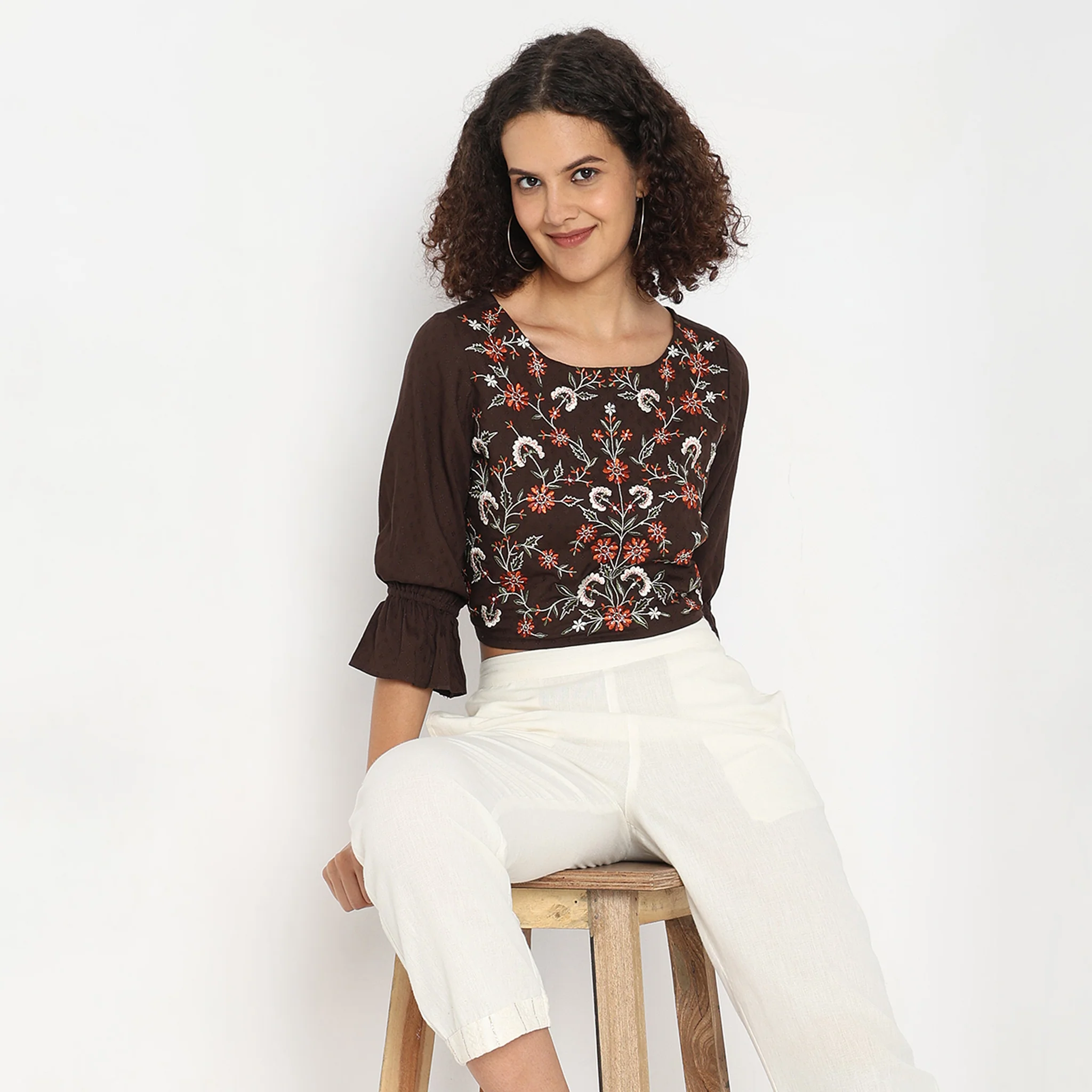 Regular Fit Embroidered Top - Image 2