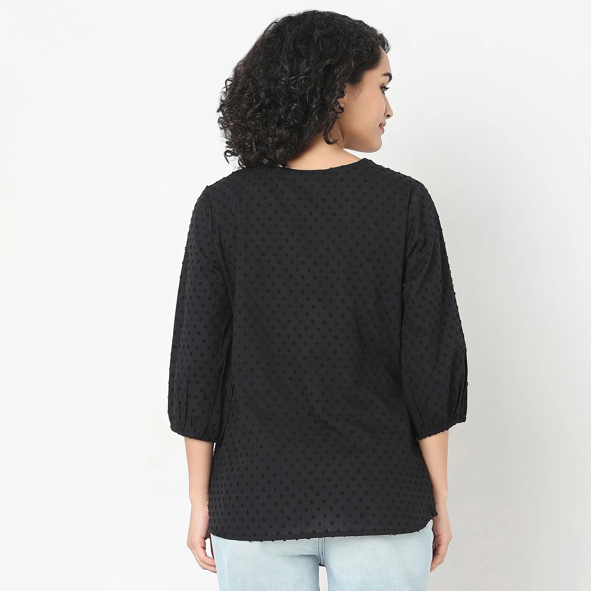 Regular Fit Embroidered Top - Image 3