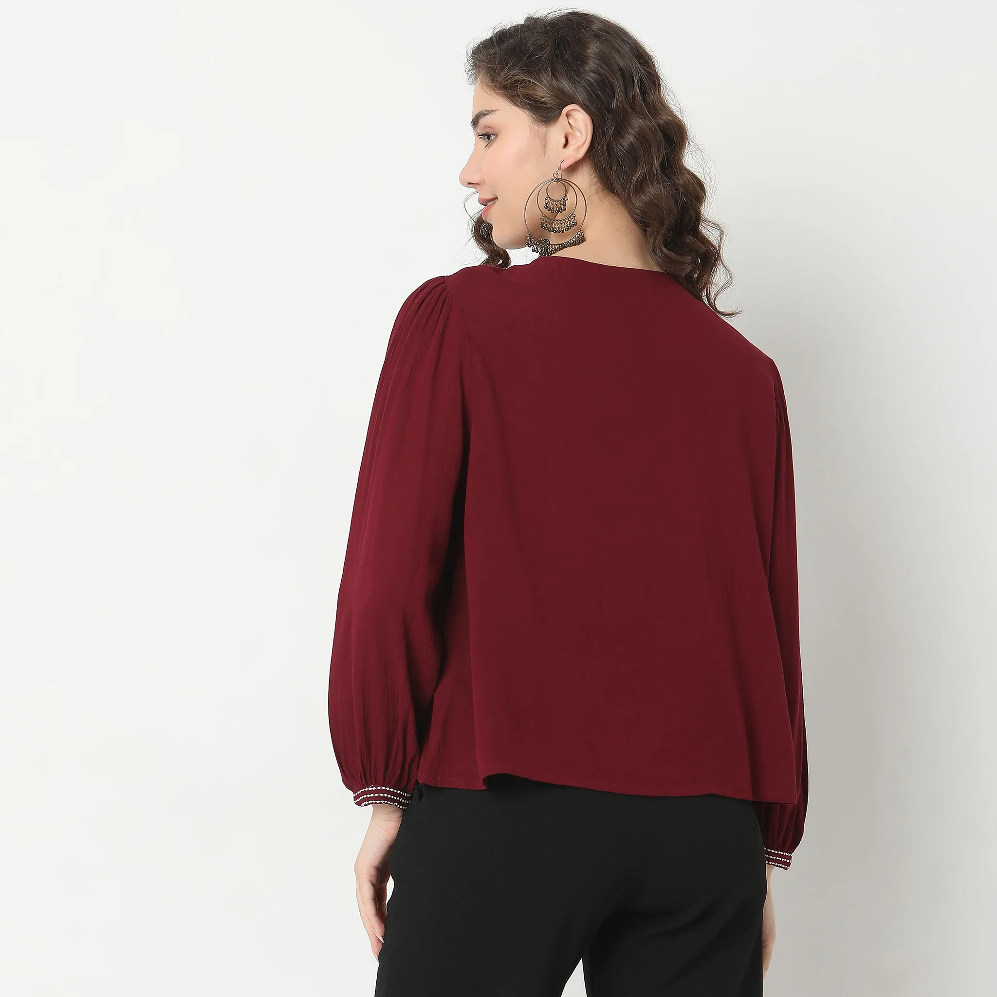 Regular Fit Embroidered Top - Image 8