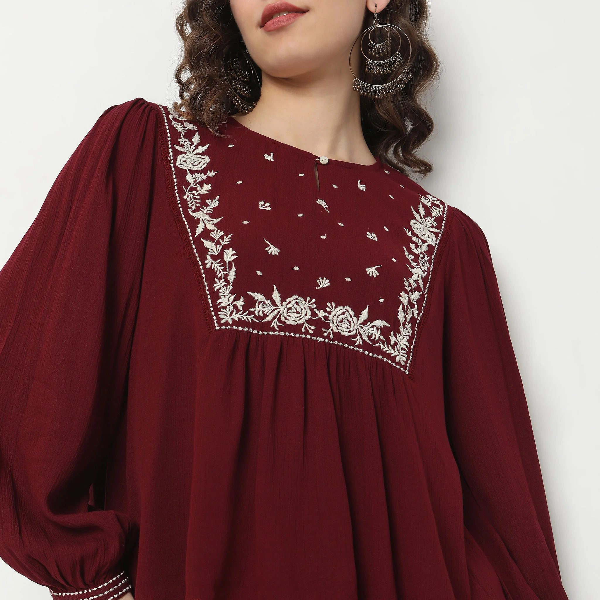 Regular Fit Embroidered Top - Image 9