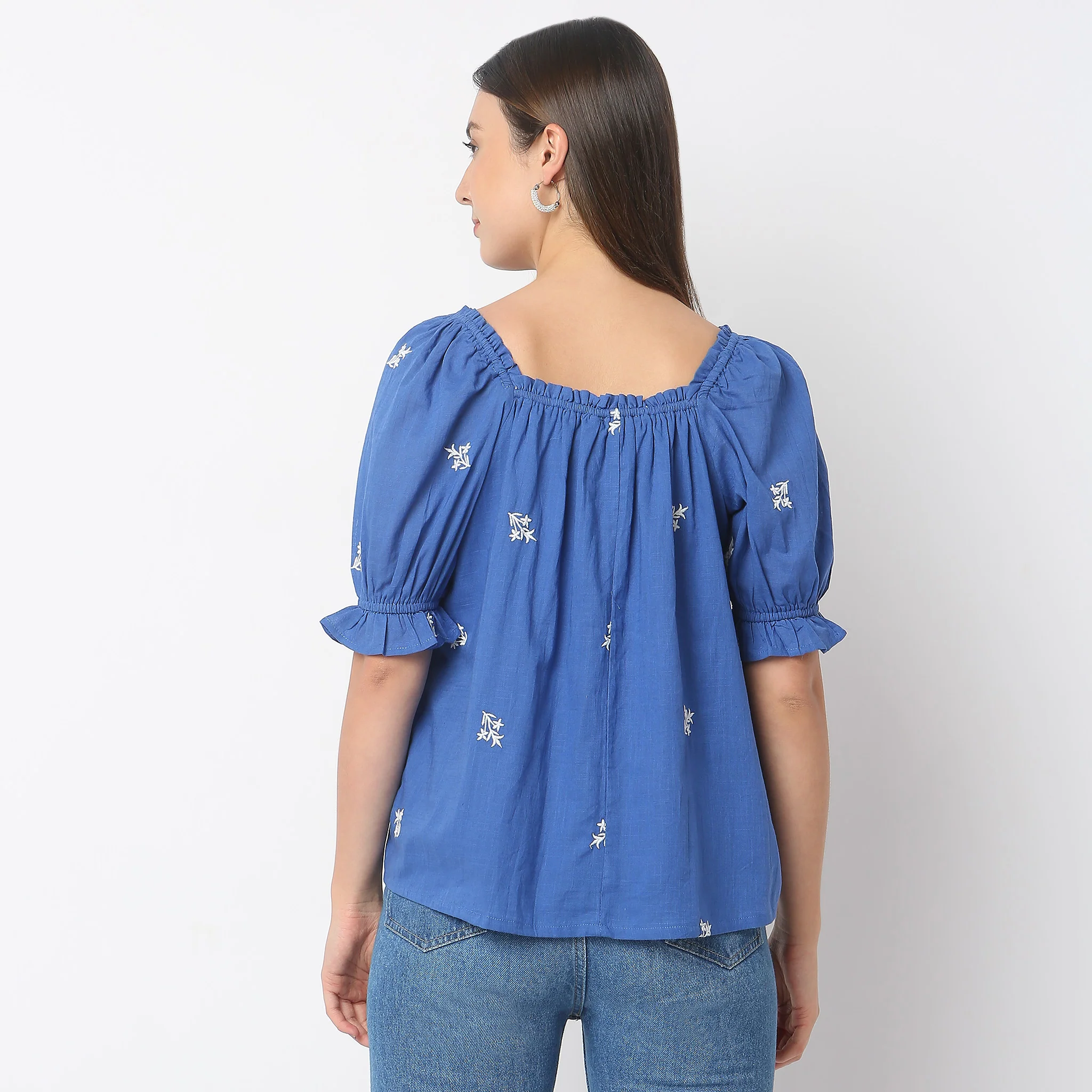 Regular Fit Embroidered Top - Image 3