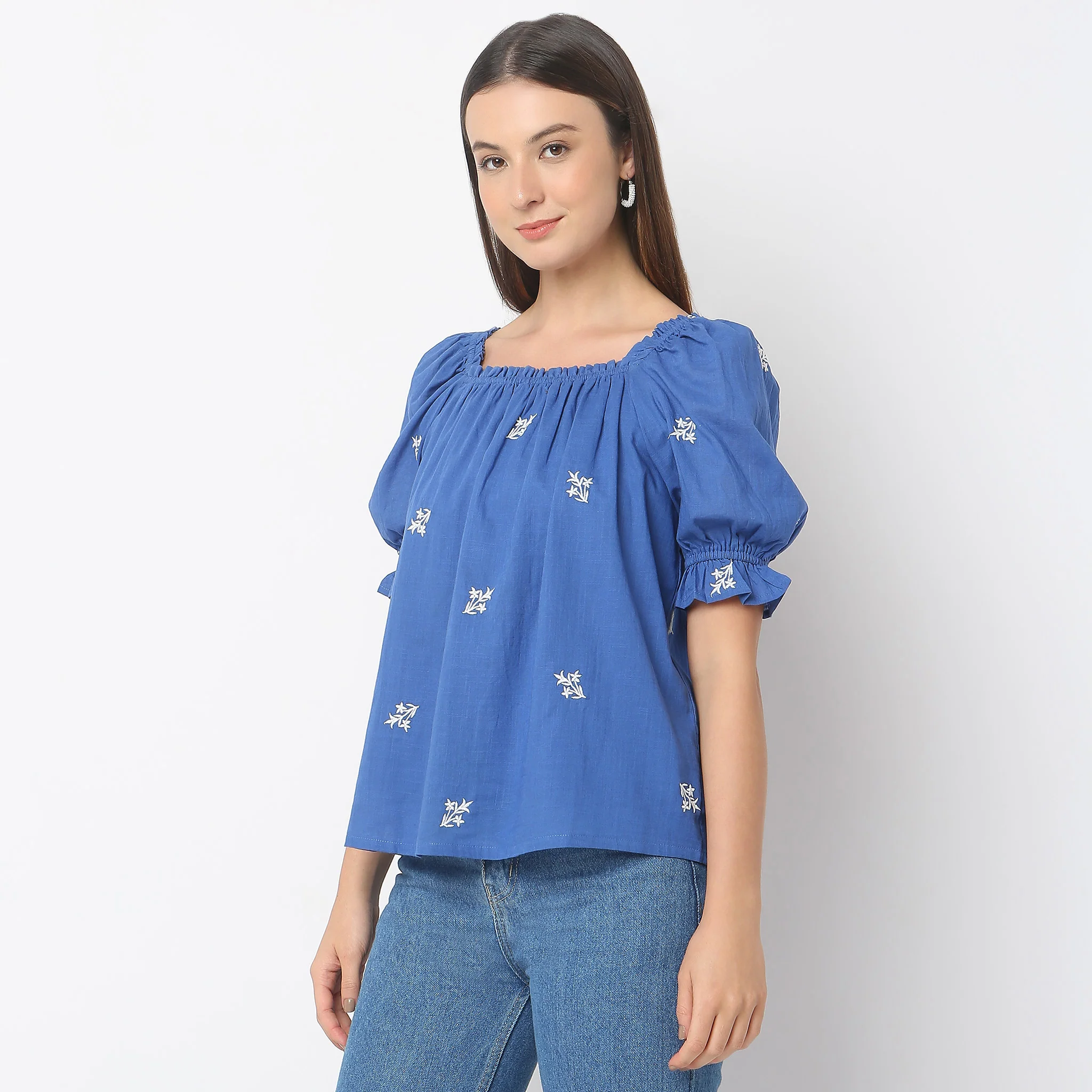 Regular Fit Embroidered Top - Image 5