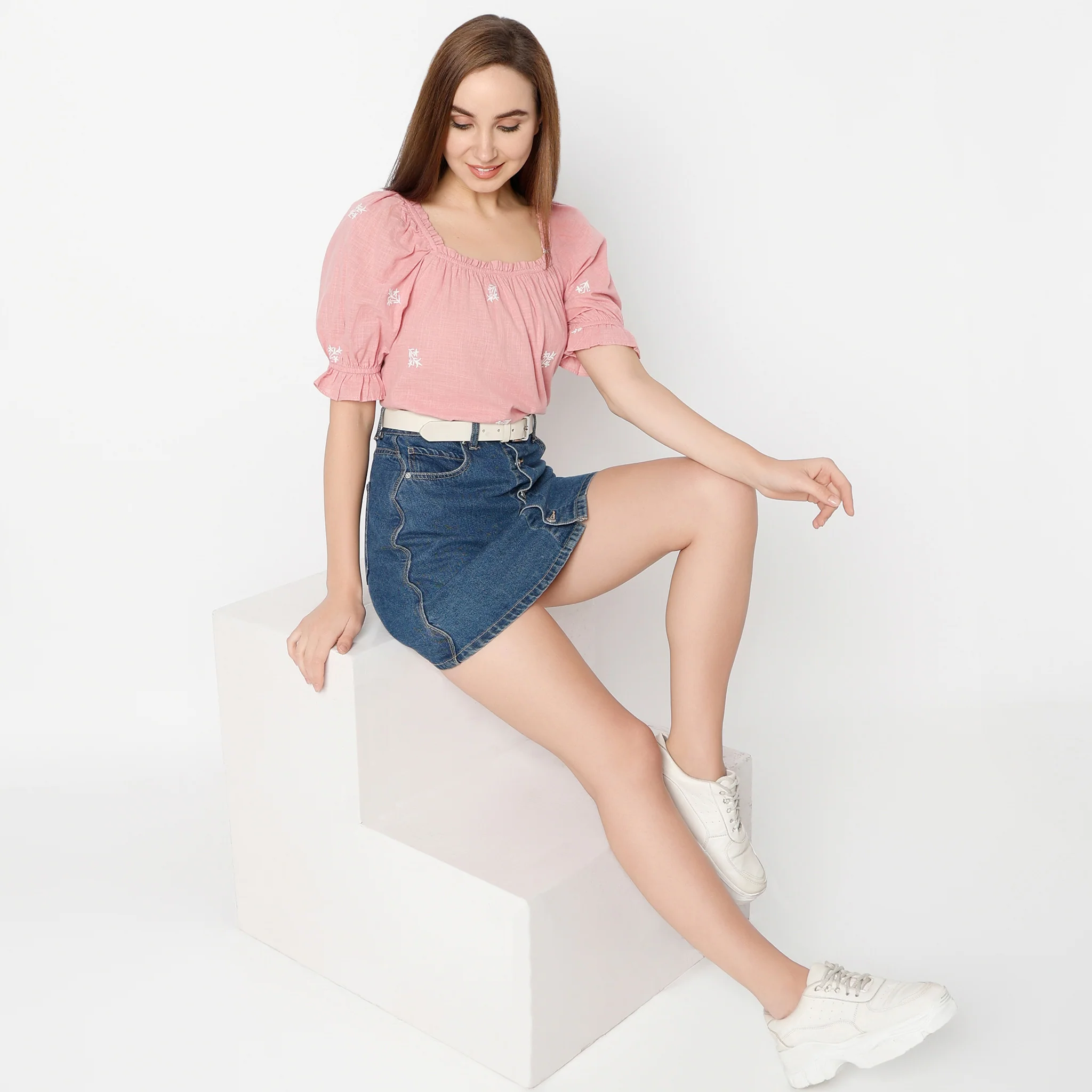 Regular Fit Embroidered Top - Image 6