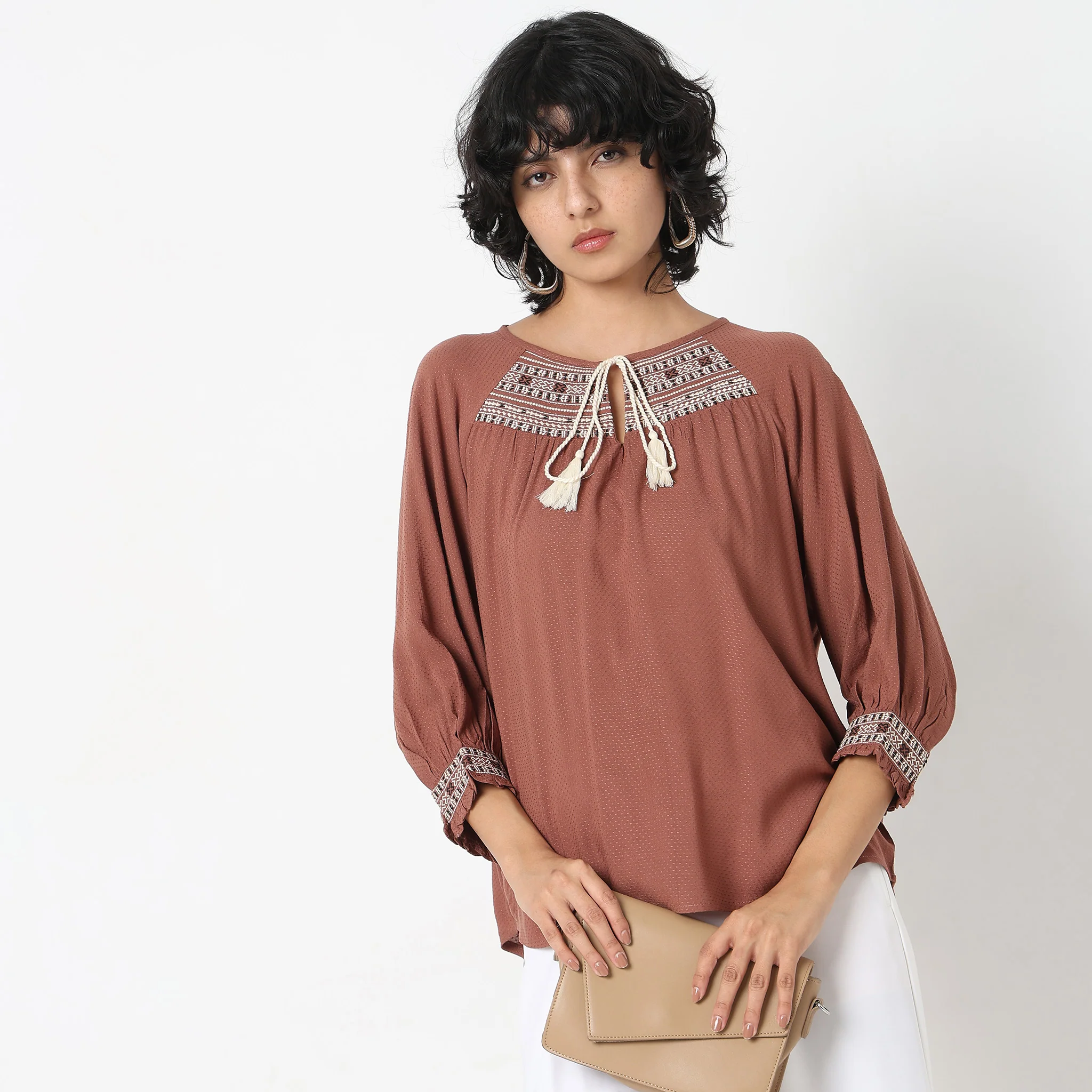 Regular Fit Embroidered Top - Image 2