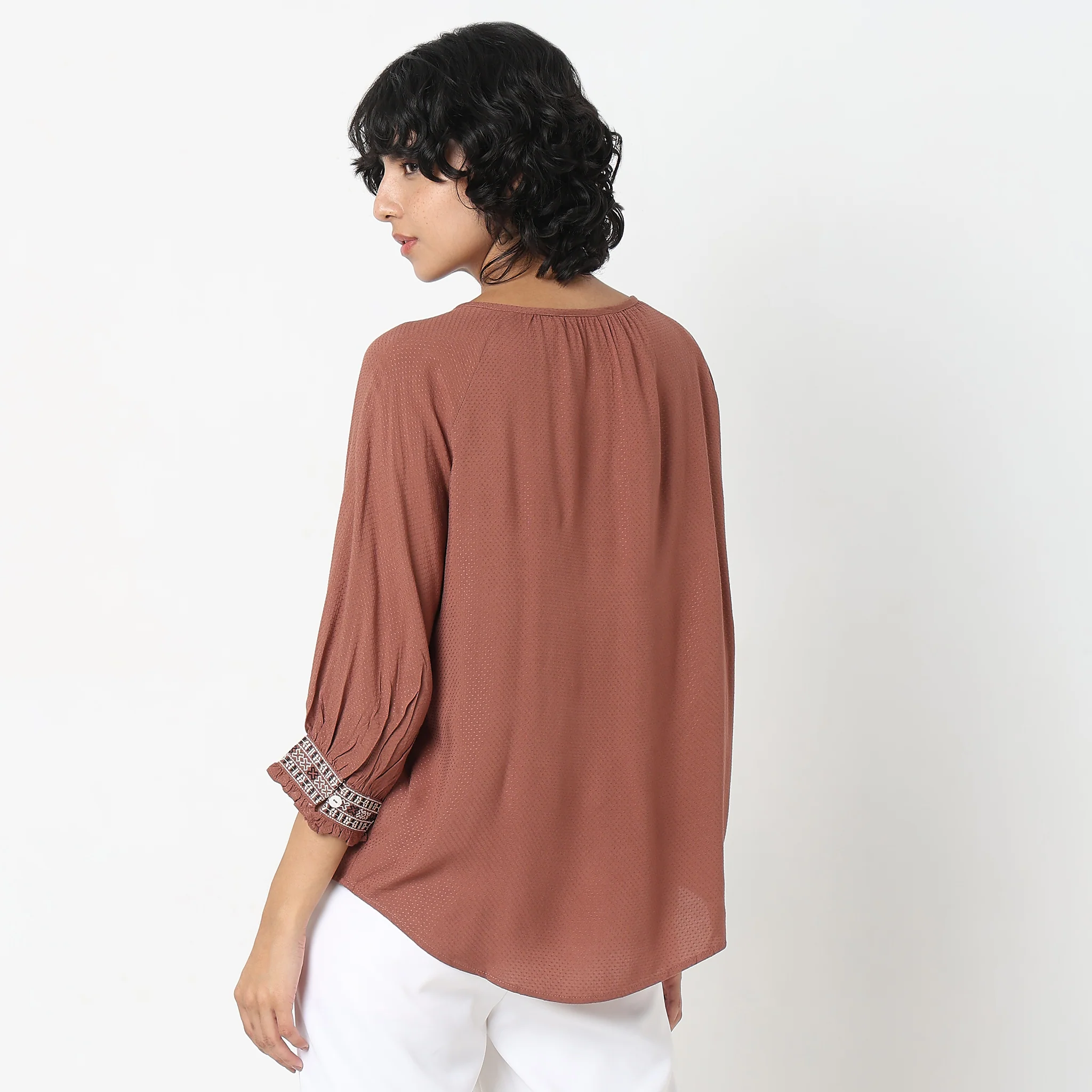 Regular Fit Embroidered Top - Image 3