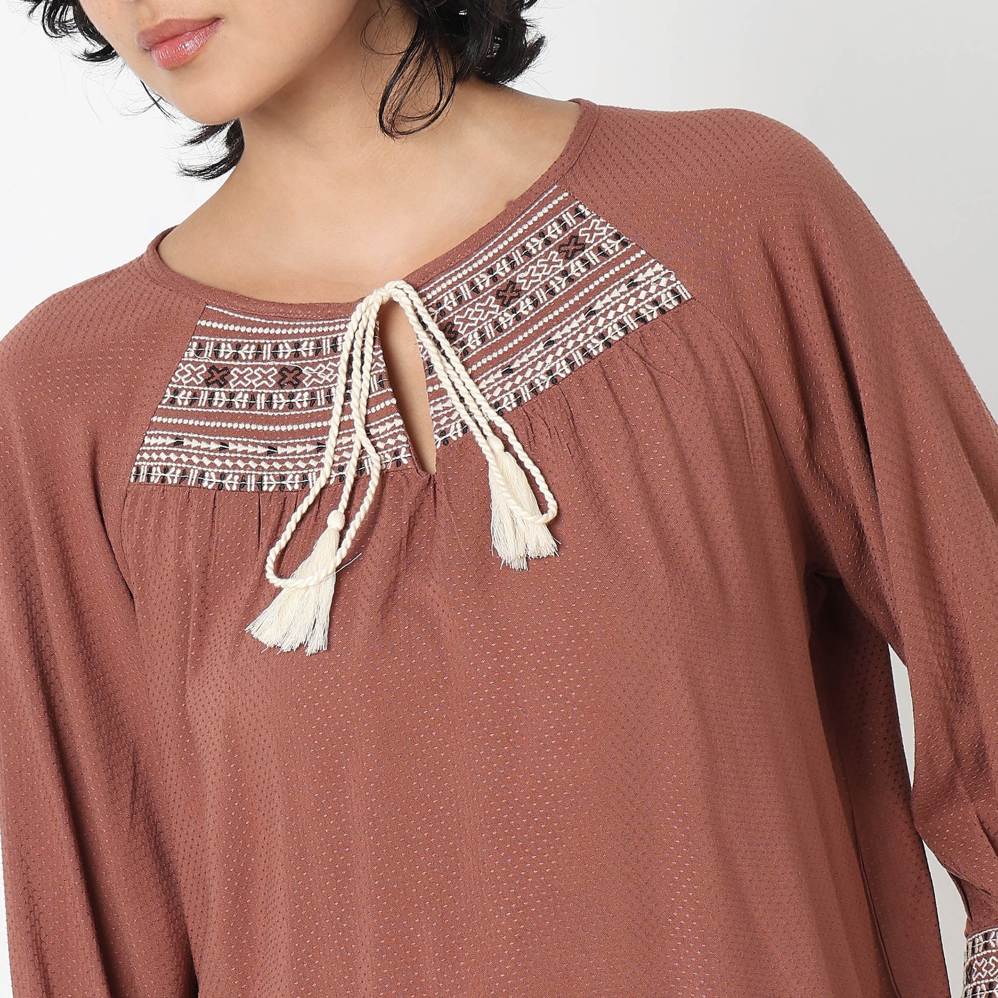 Regular Fit Embroidered Top - Image 4