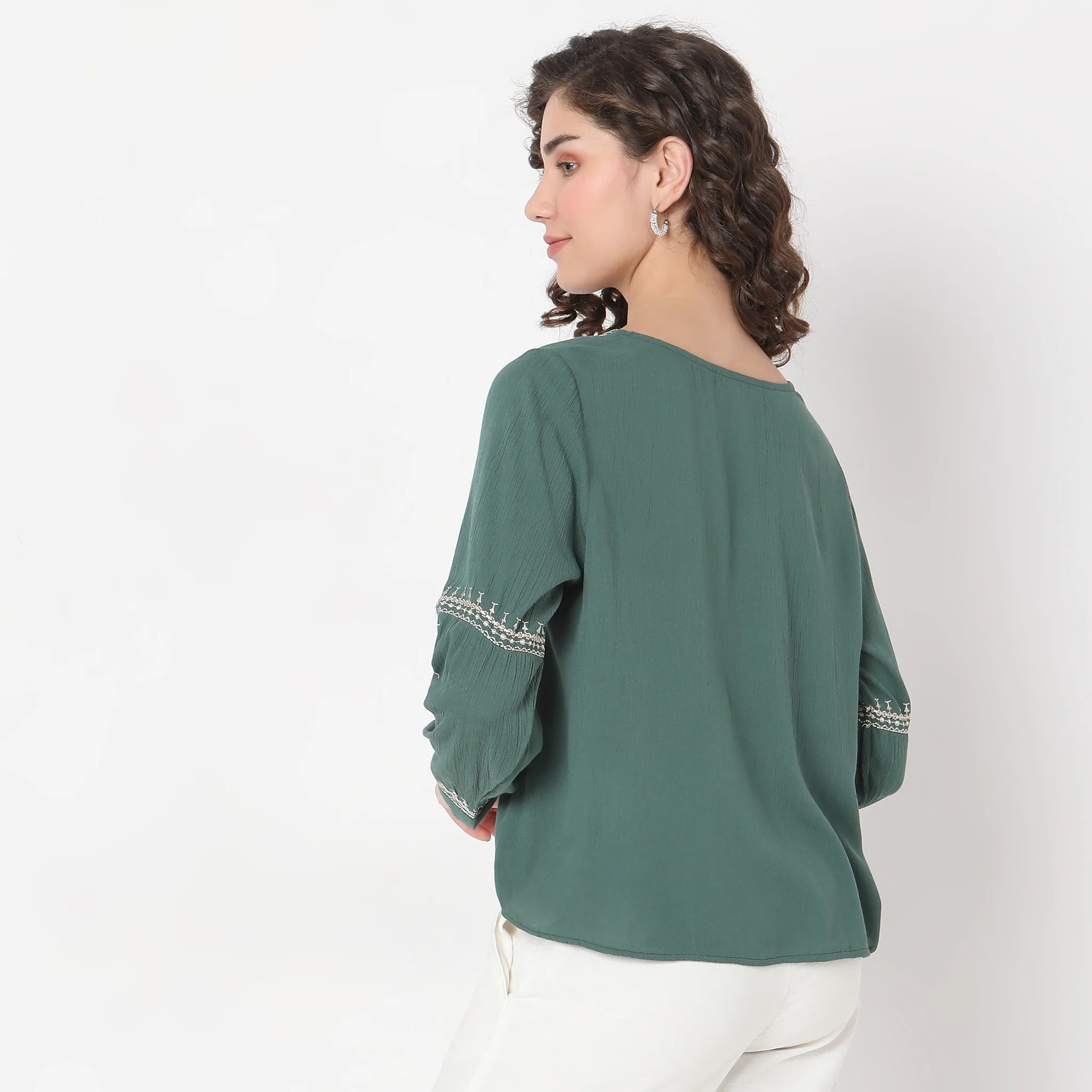 Regular Fit Embroidered Top - Image 8