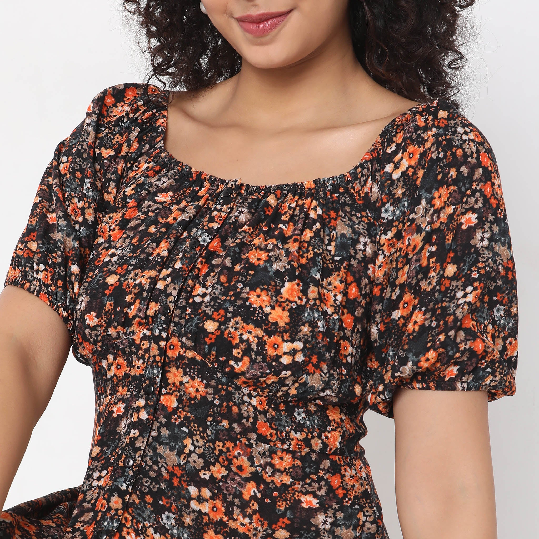 Regular Fit Floral Dress - Image 4