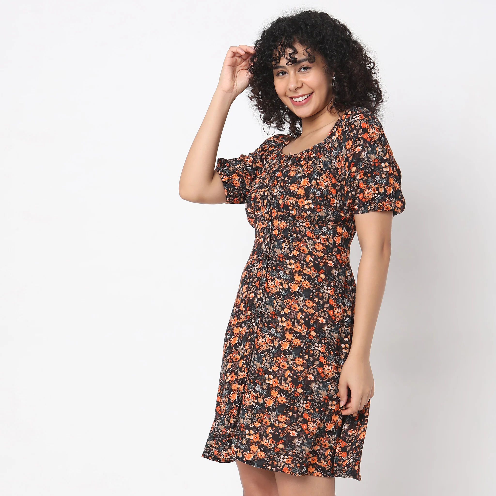Regular Fit Floral Dress - Image 5