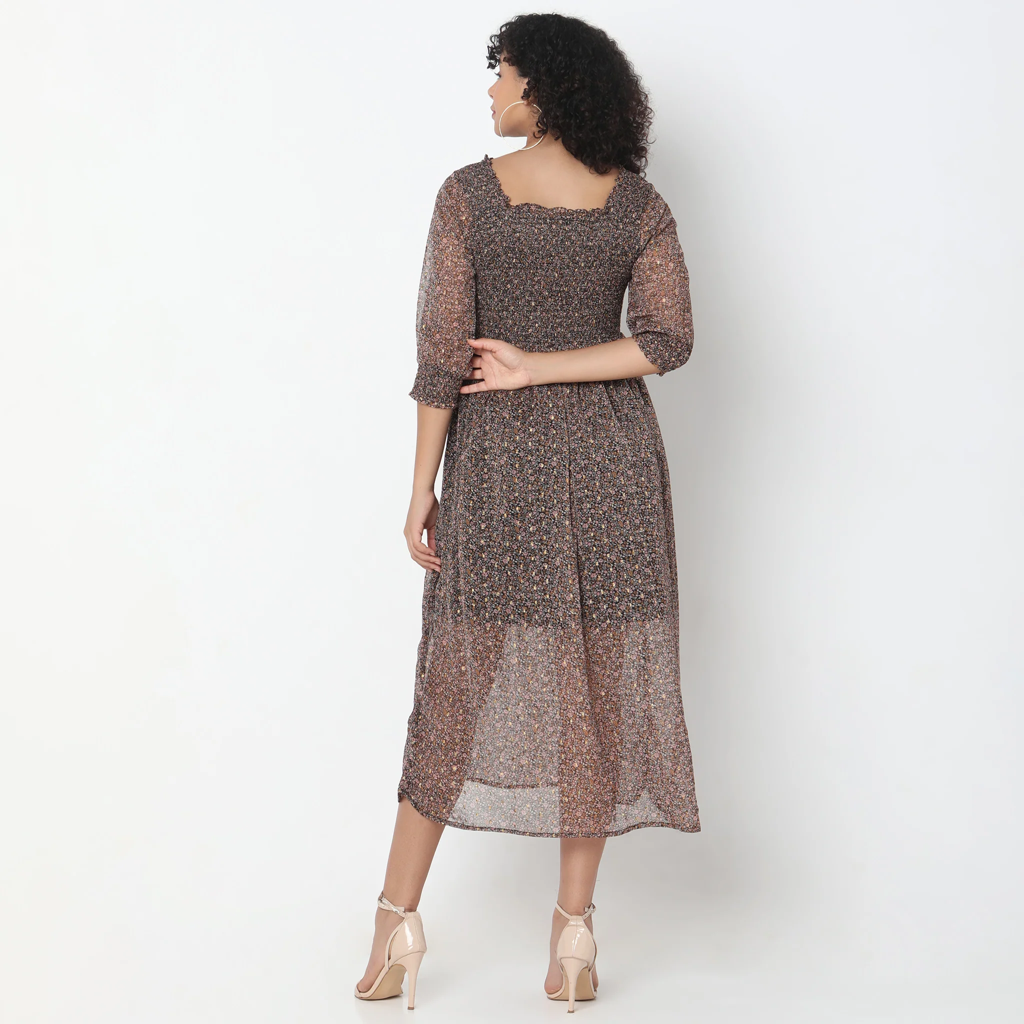 Regular Fit Floral Dress - Image 3
