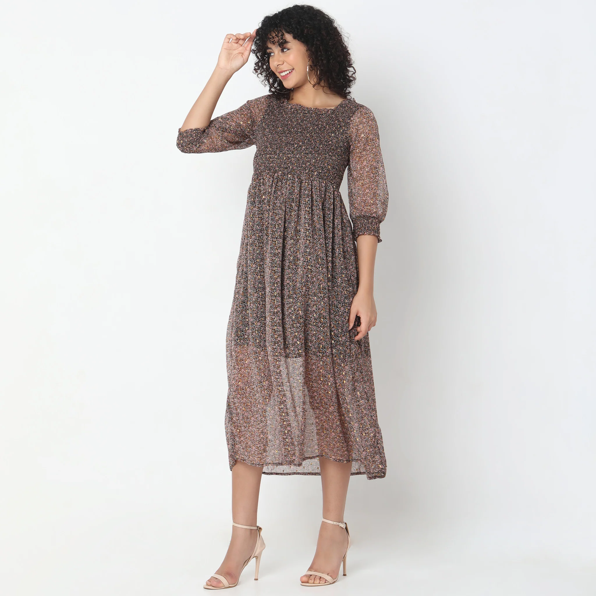 Regular Fit Floral Dress - Image 5