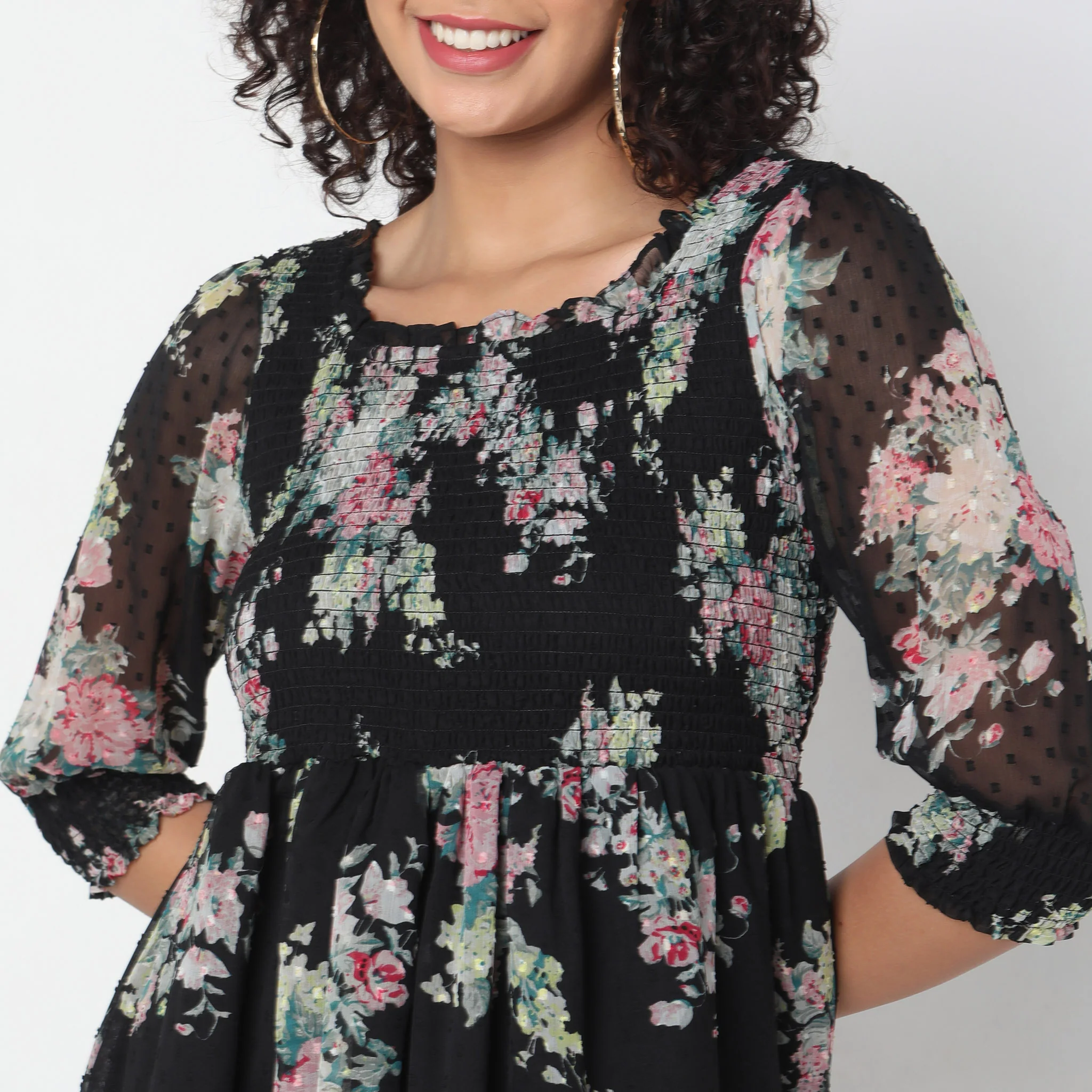 Regular Fit Floral Dress - Image 4