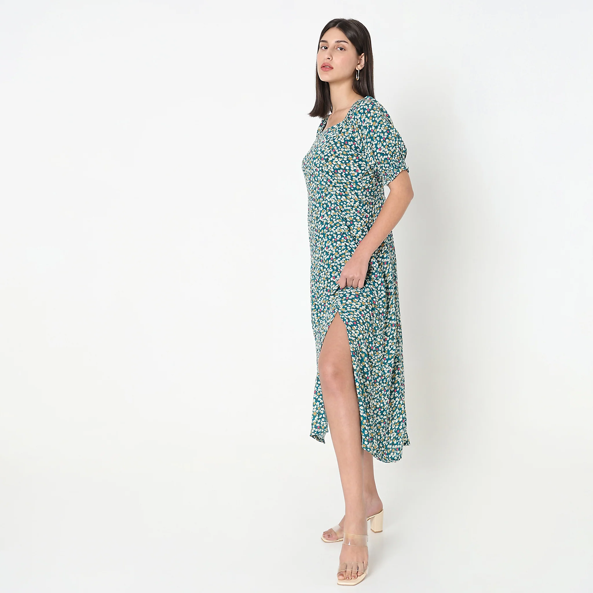 Regular Fit Floral Dress - Image 4