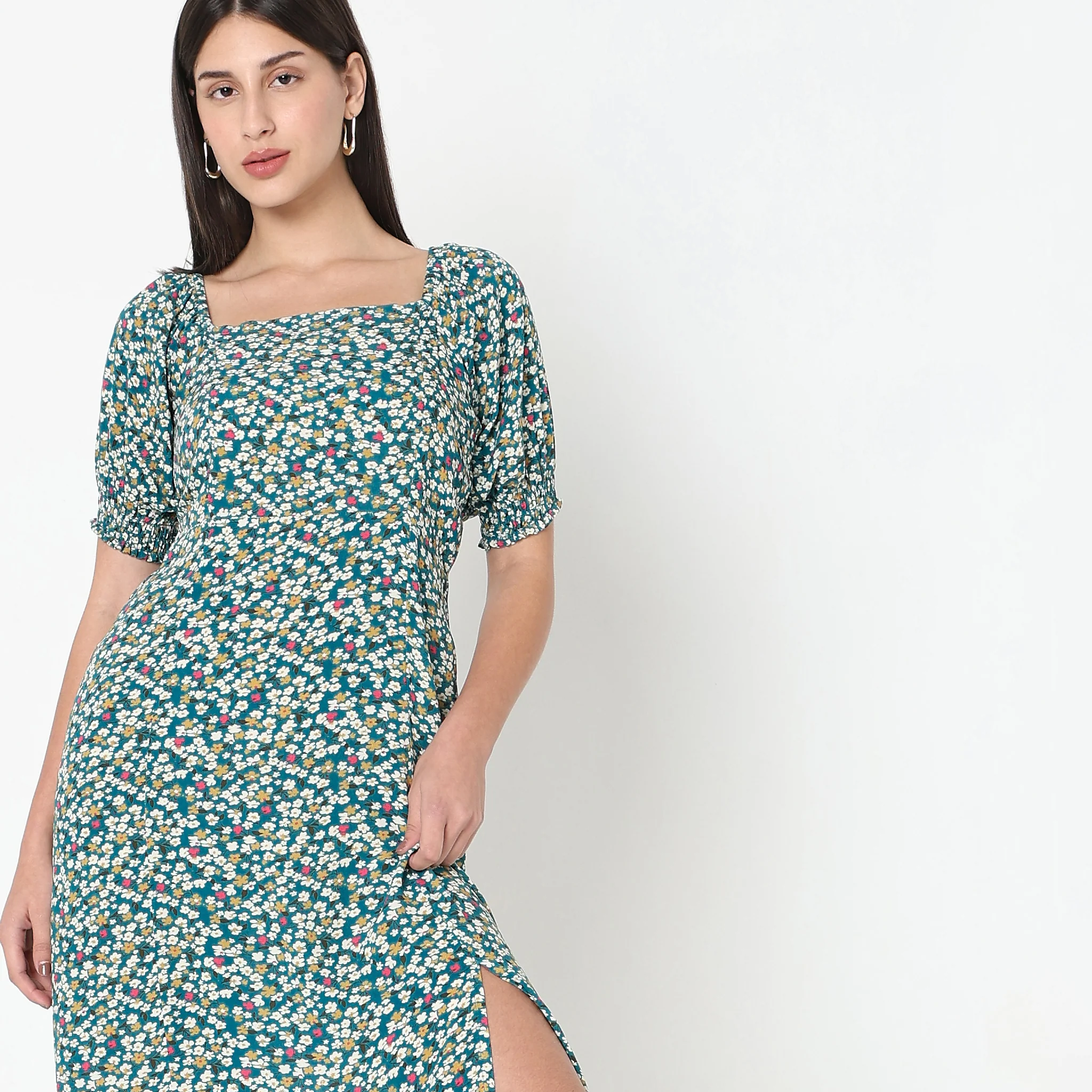Regular Fit Floral Dress - Image 5