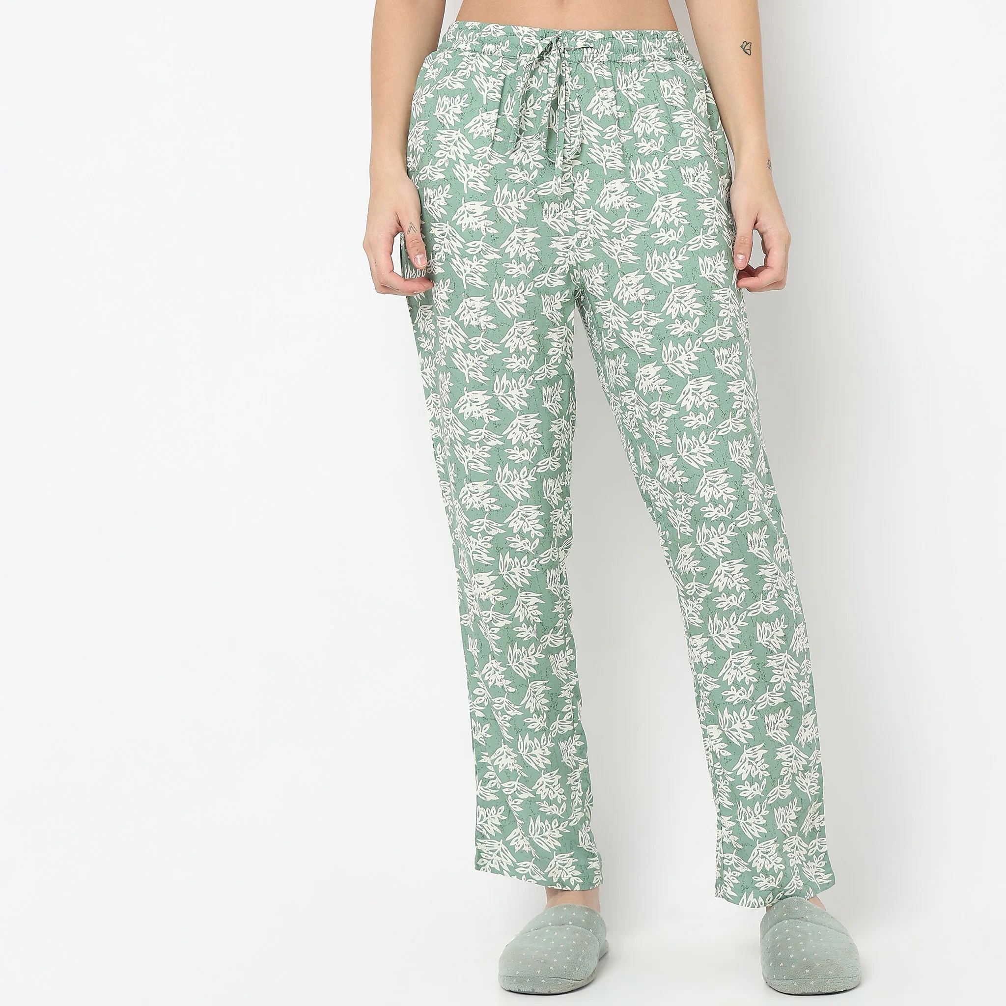 Woven Floral Mid Rise Lounge Pyjamas - Image 2