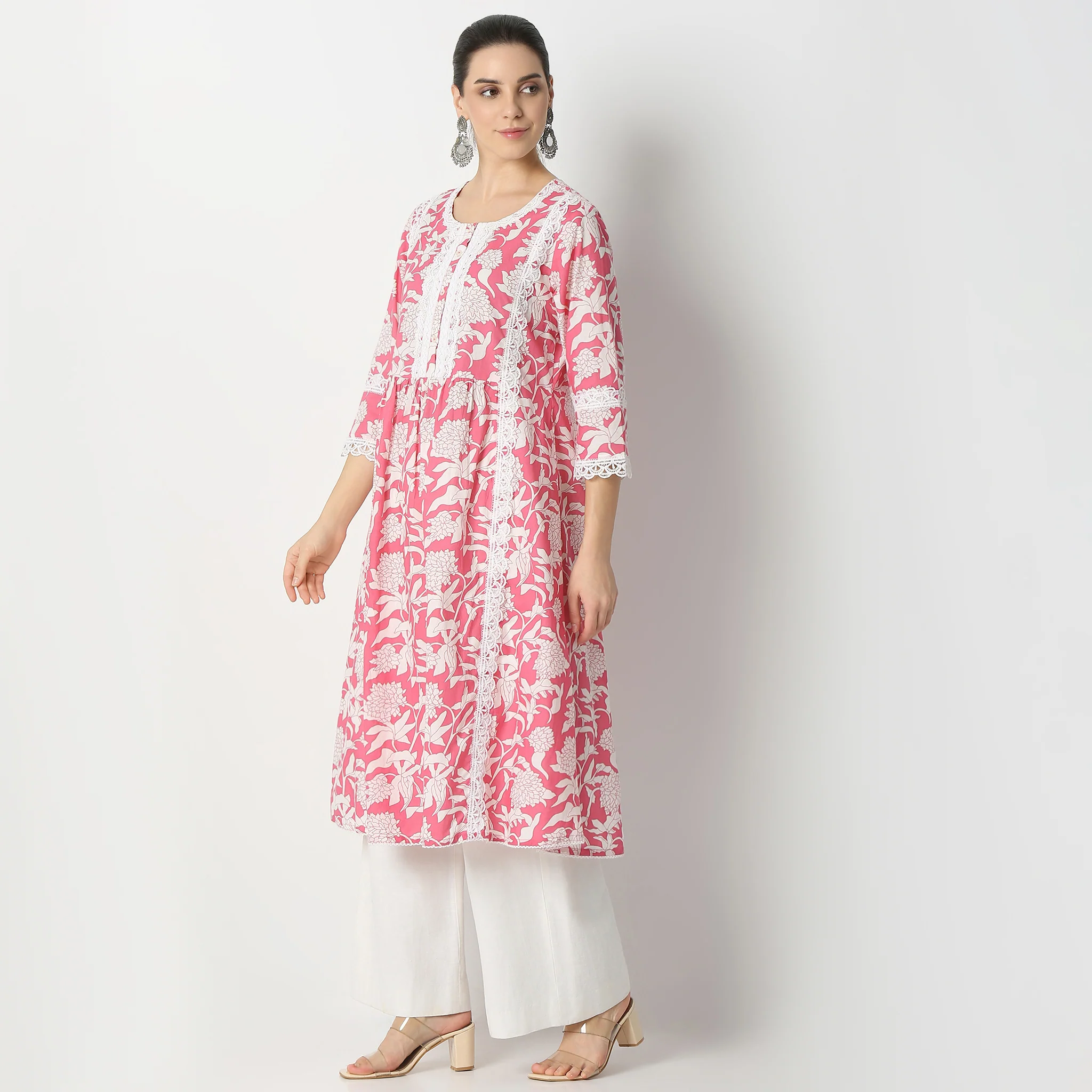 Floral Print Straight Kurta - Image 5