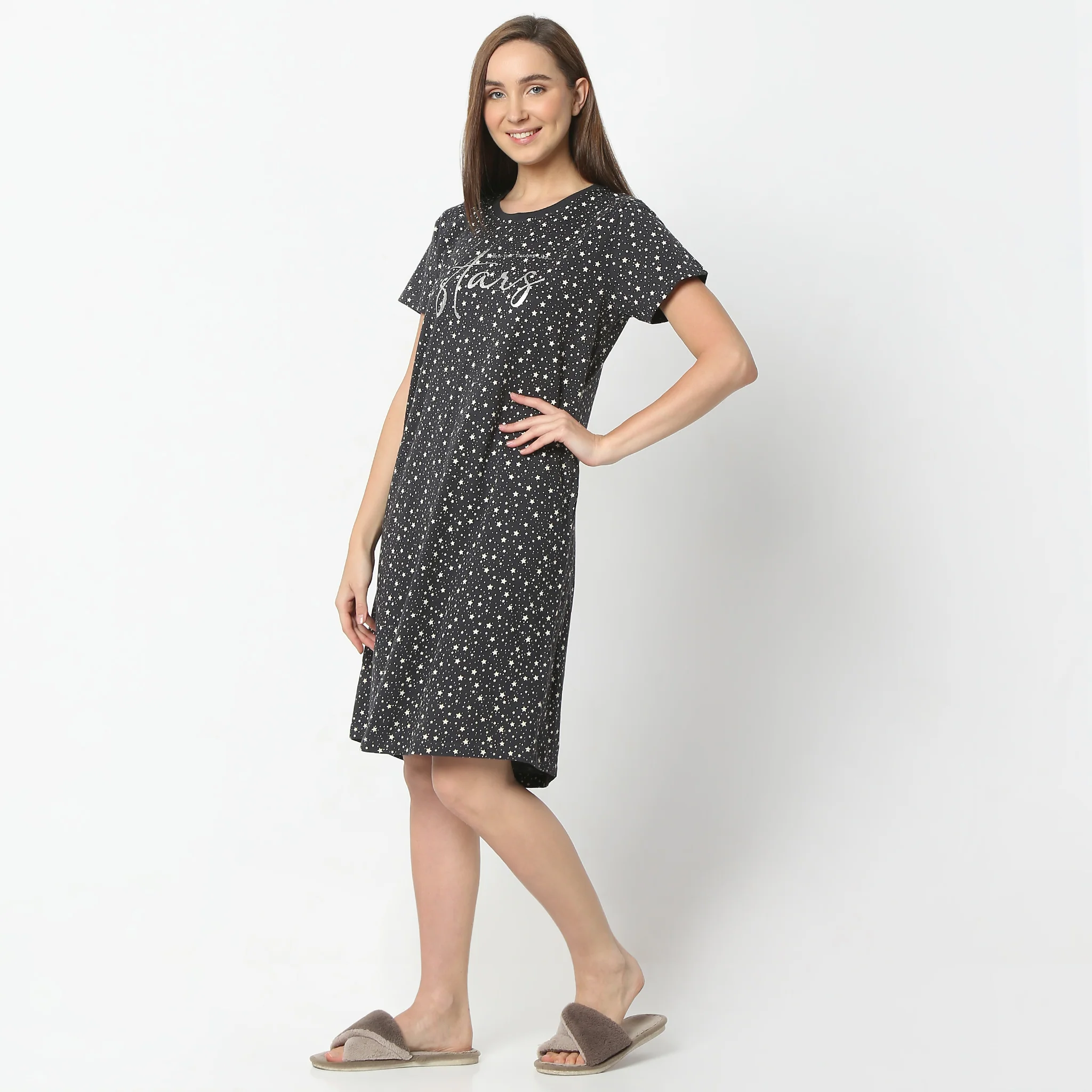 Floral Knee Length Short Sleeve Gown - Image 5