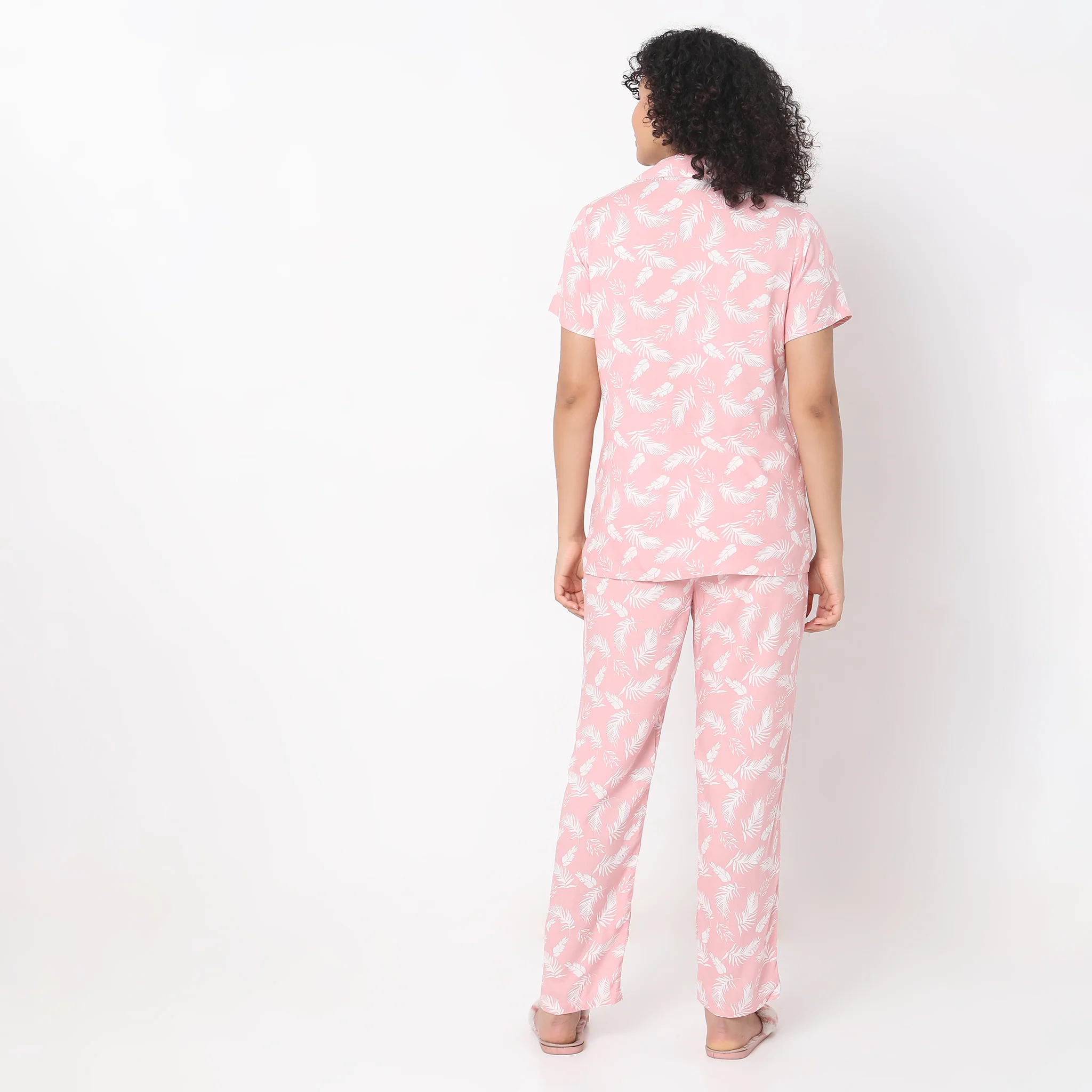 Woven Floral Top With Pyjama Sleepwear Set - Image 3