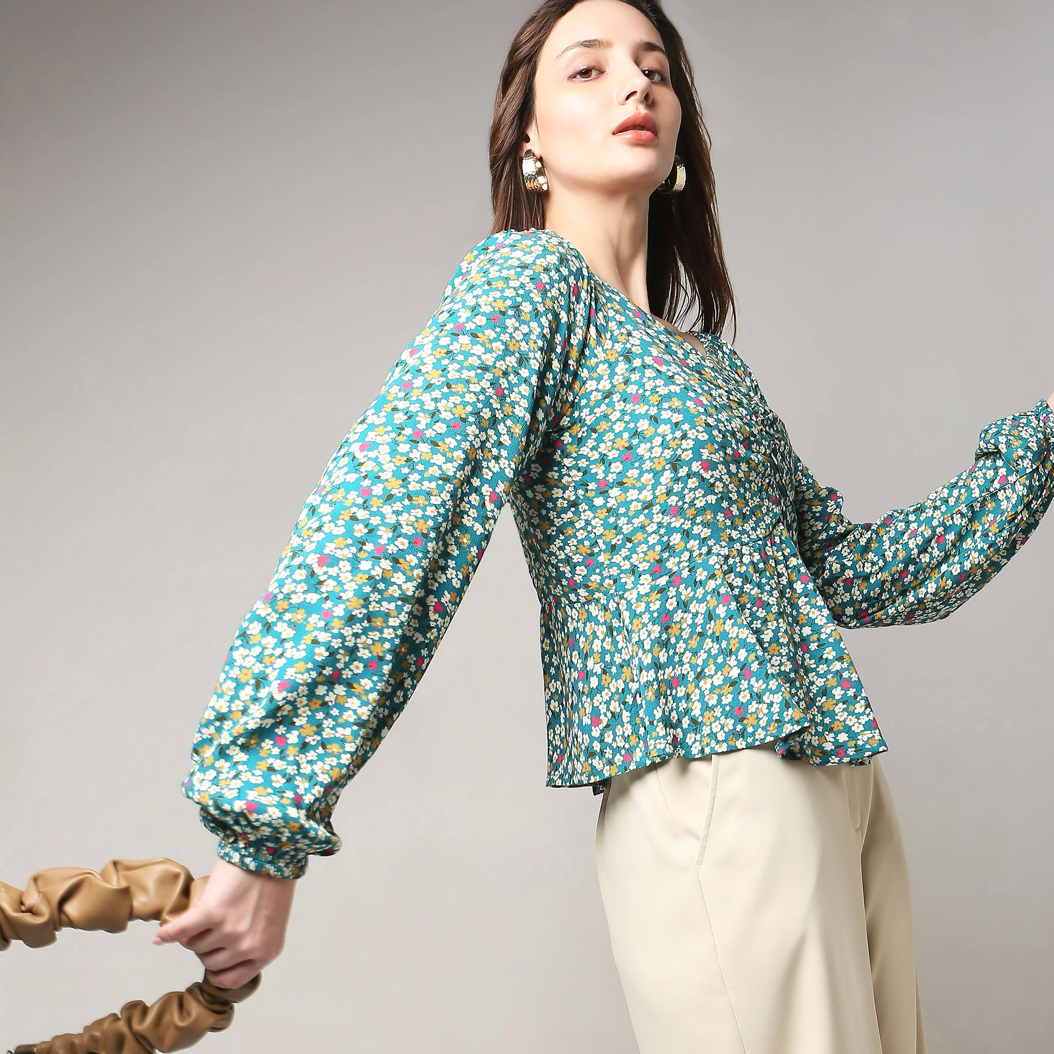 Regular Fit Floral Top - Image 6