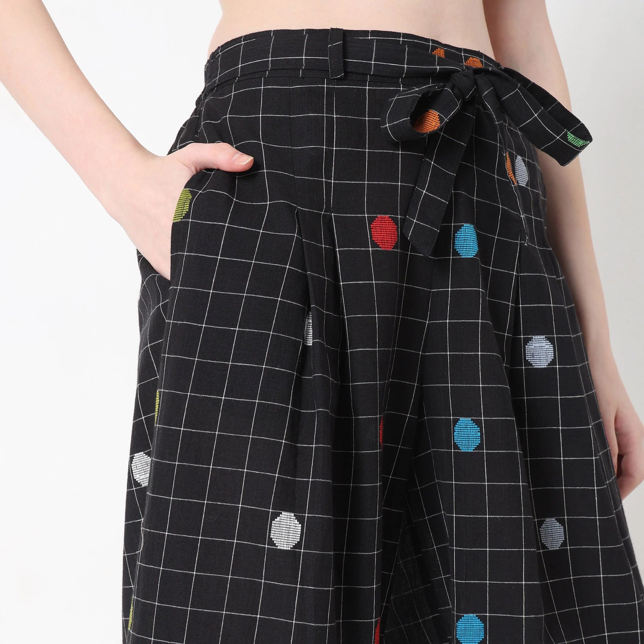 Regular Fit Geometric Mid Rise Palazzos - Image 4