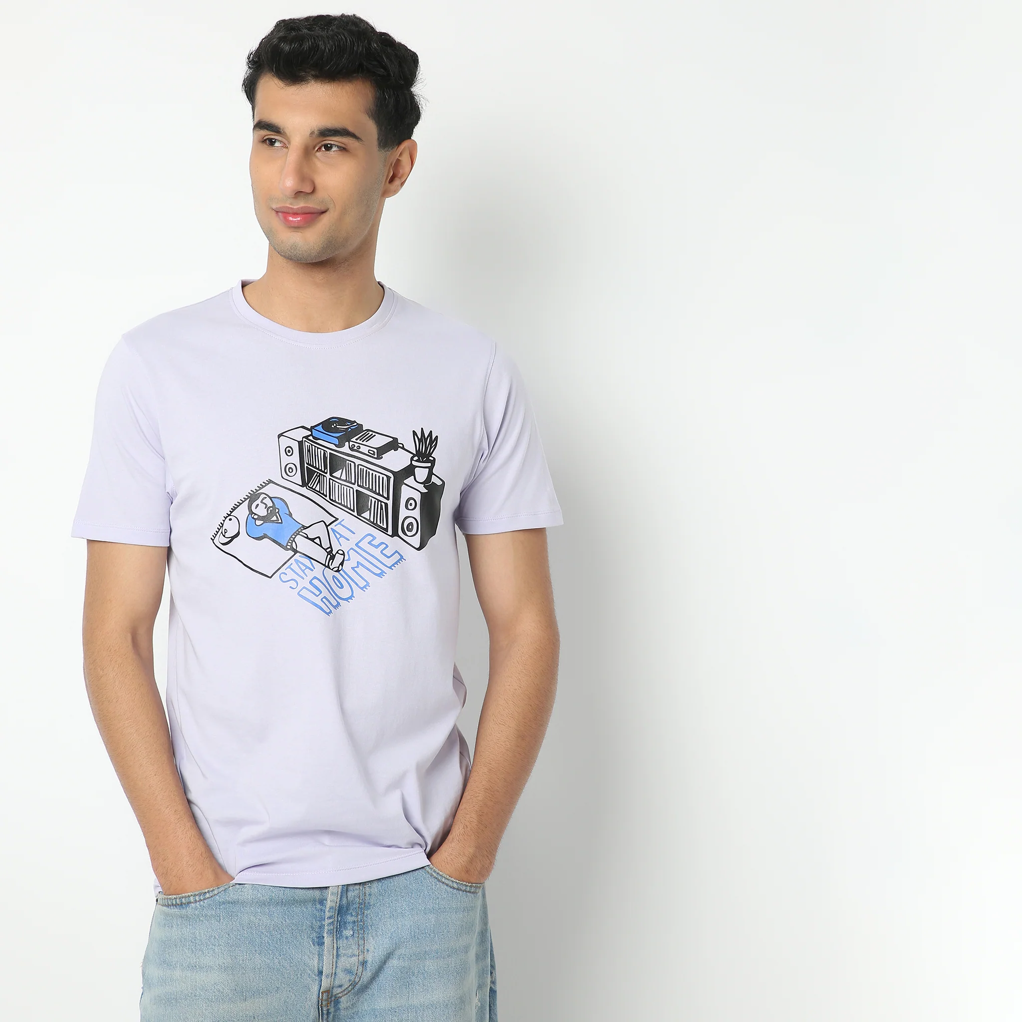 Graphitee Crew Neck Half Sleeve T-Shirt - Image 2