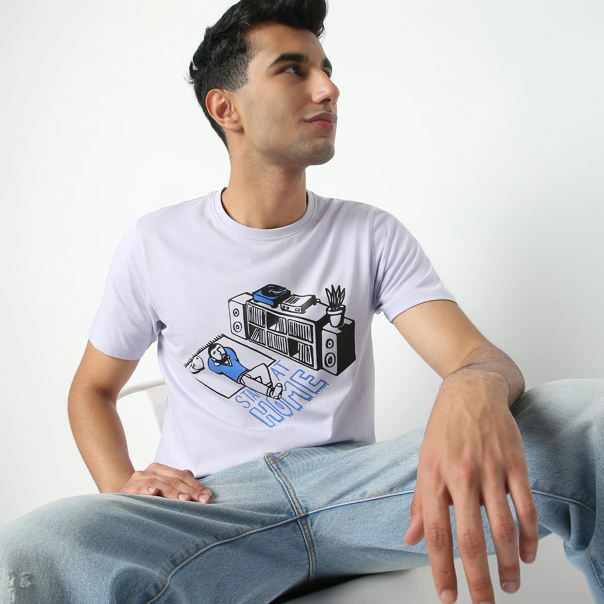 Graphitee Crew Neck Half Sleeve T-Shirt - Image 5