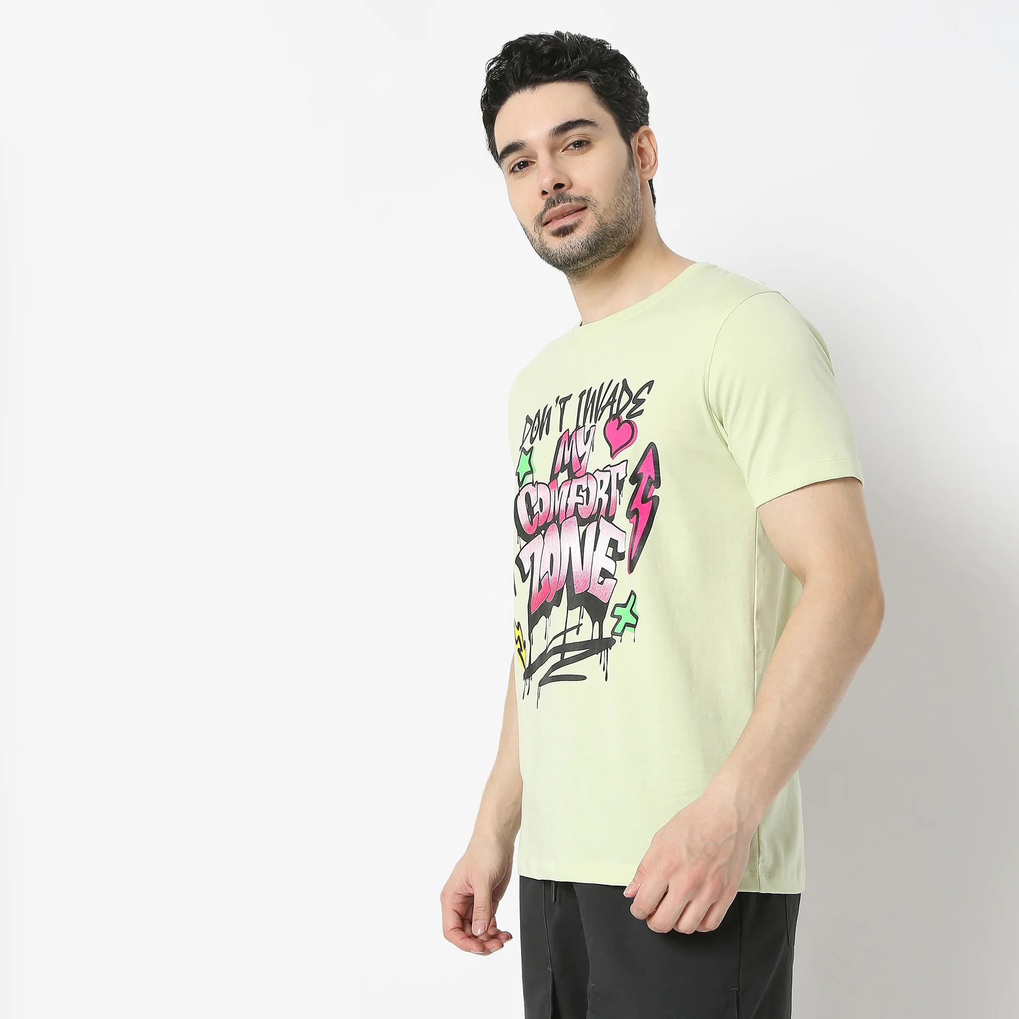 Graphitee Crew Neck Half Sleeve T-Shirt - Image 4