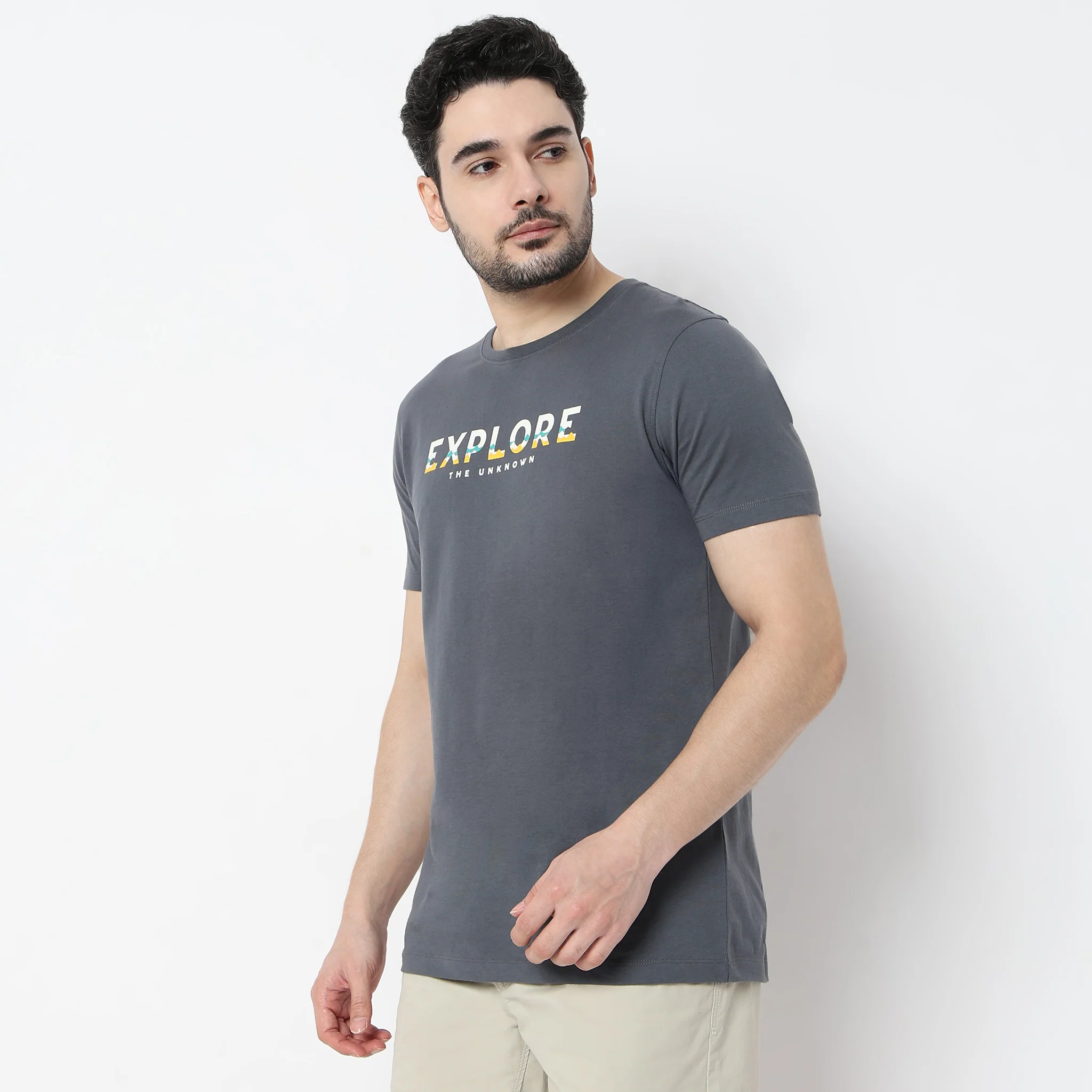 Graphitee Crew Neck Cotton T-Shirt - Image 4
