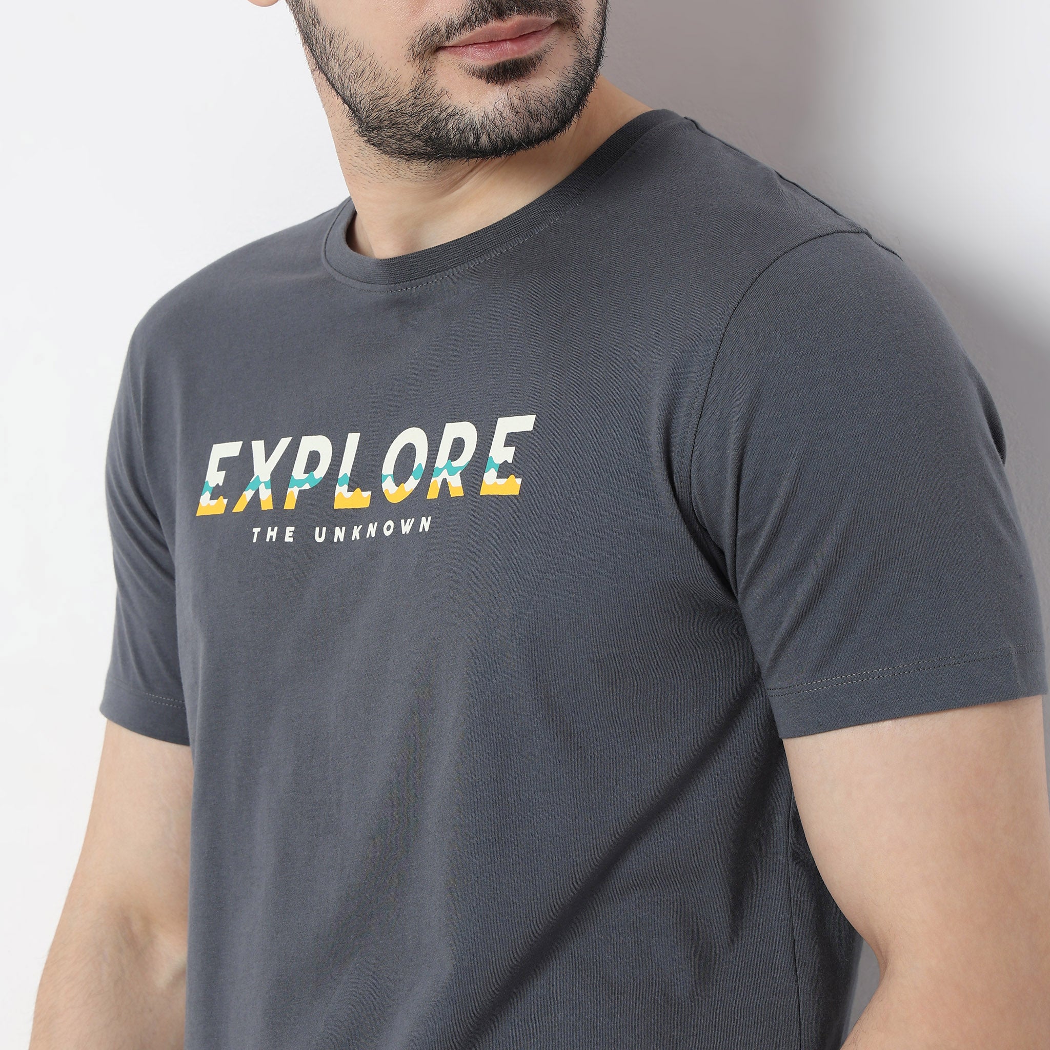 Graphitee Crew Neck Cotton T-Shirt - Image 5