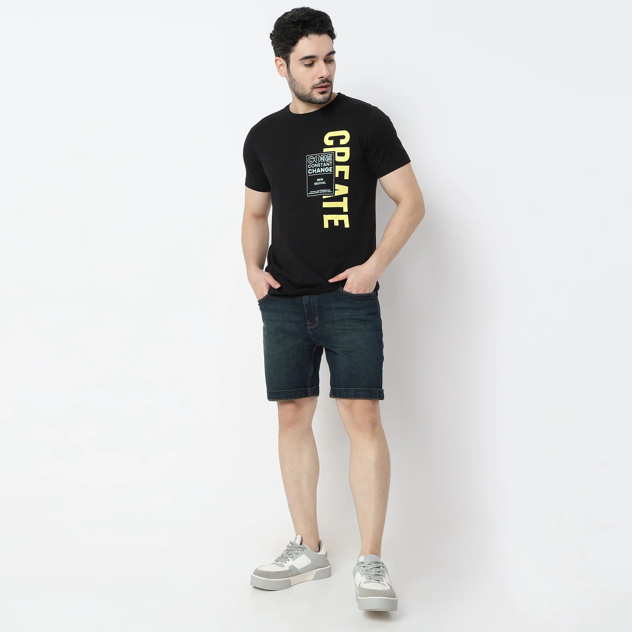 Graphitee Crew Neck Cotton T-Shirt
