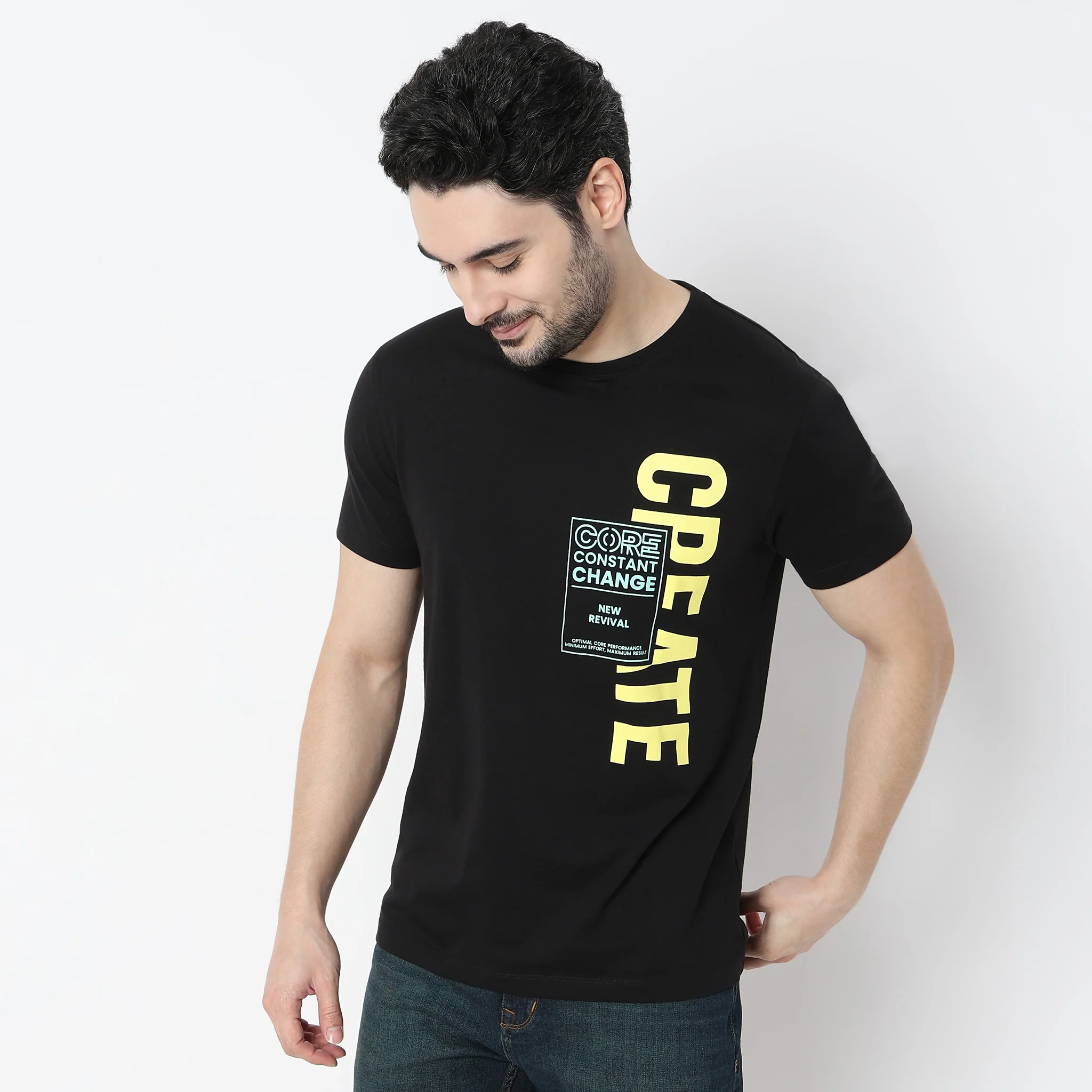 Graphitee Crew Neck Cotton T-Shirt - Image 4