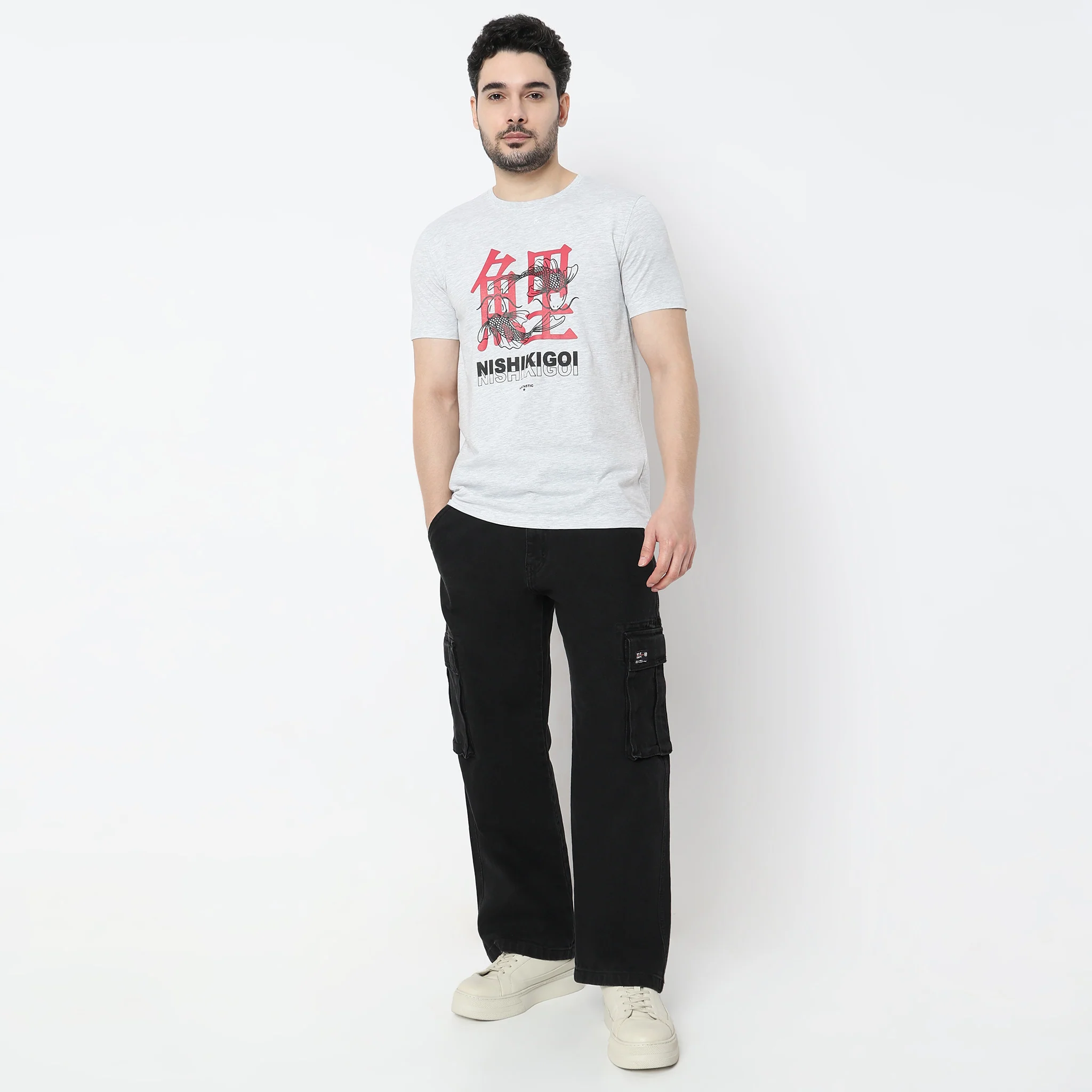 Graphitee Crew Neck Cotton T-Shirt