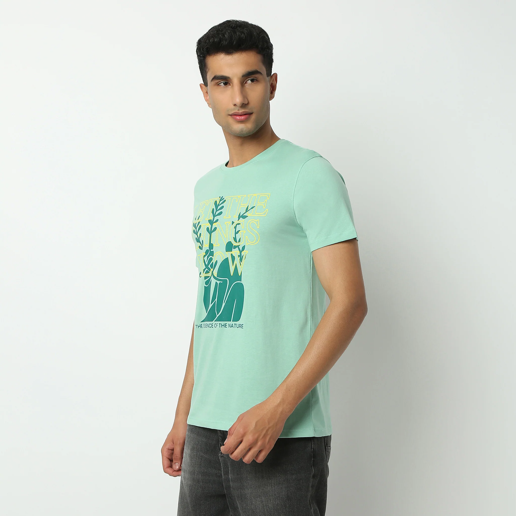 Crew Neck Half Sleeve Graphitee T-Shirt - Image 5