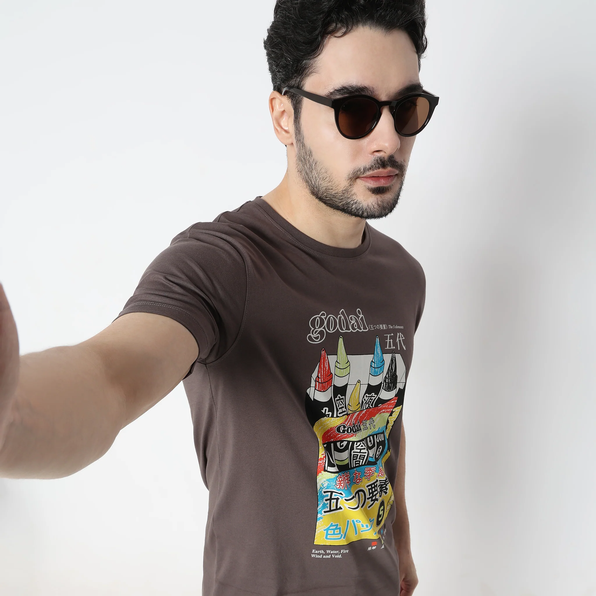 Graphitee Crew Neck Cotton T-Shirt - Image 2