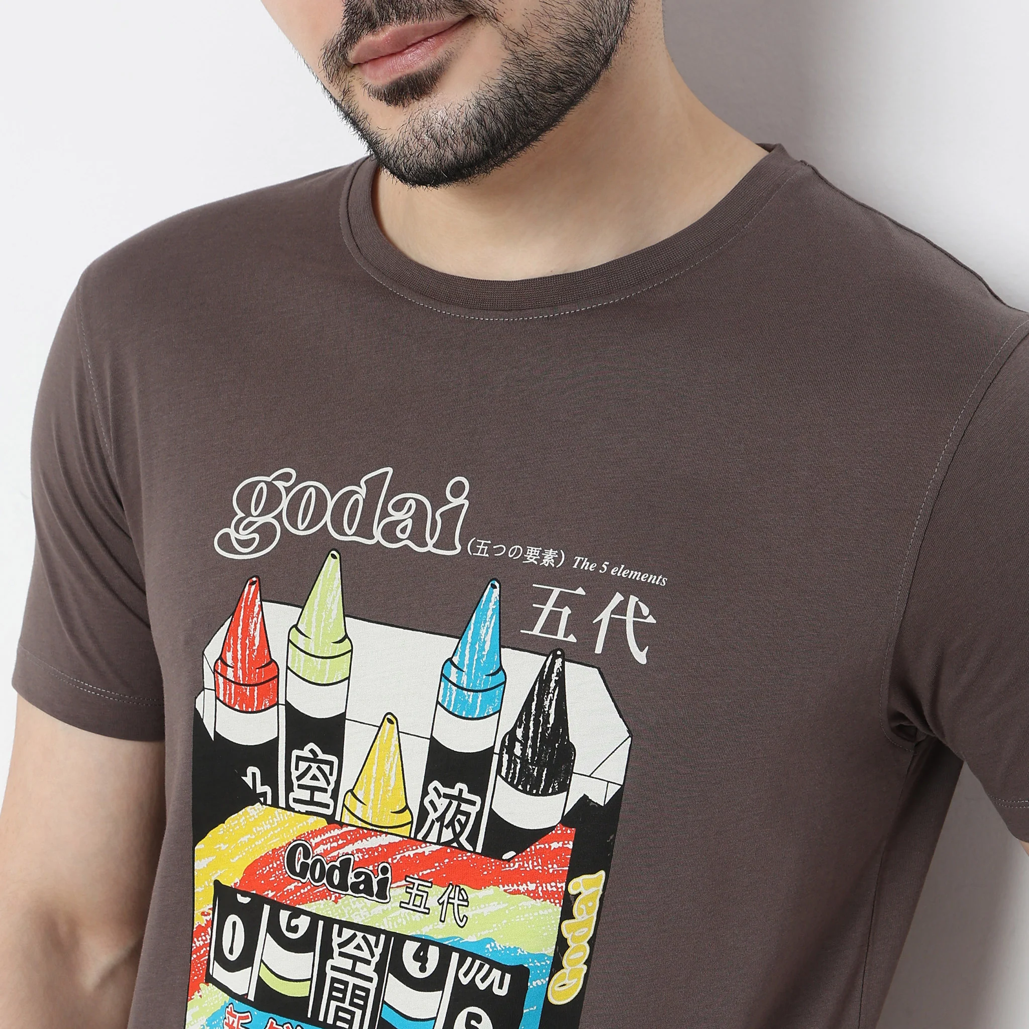 Graphitee Crew Neck Cotton T-Shirt - Image 5