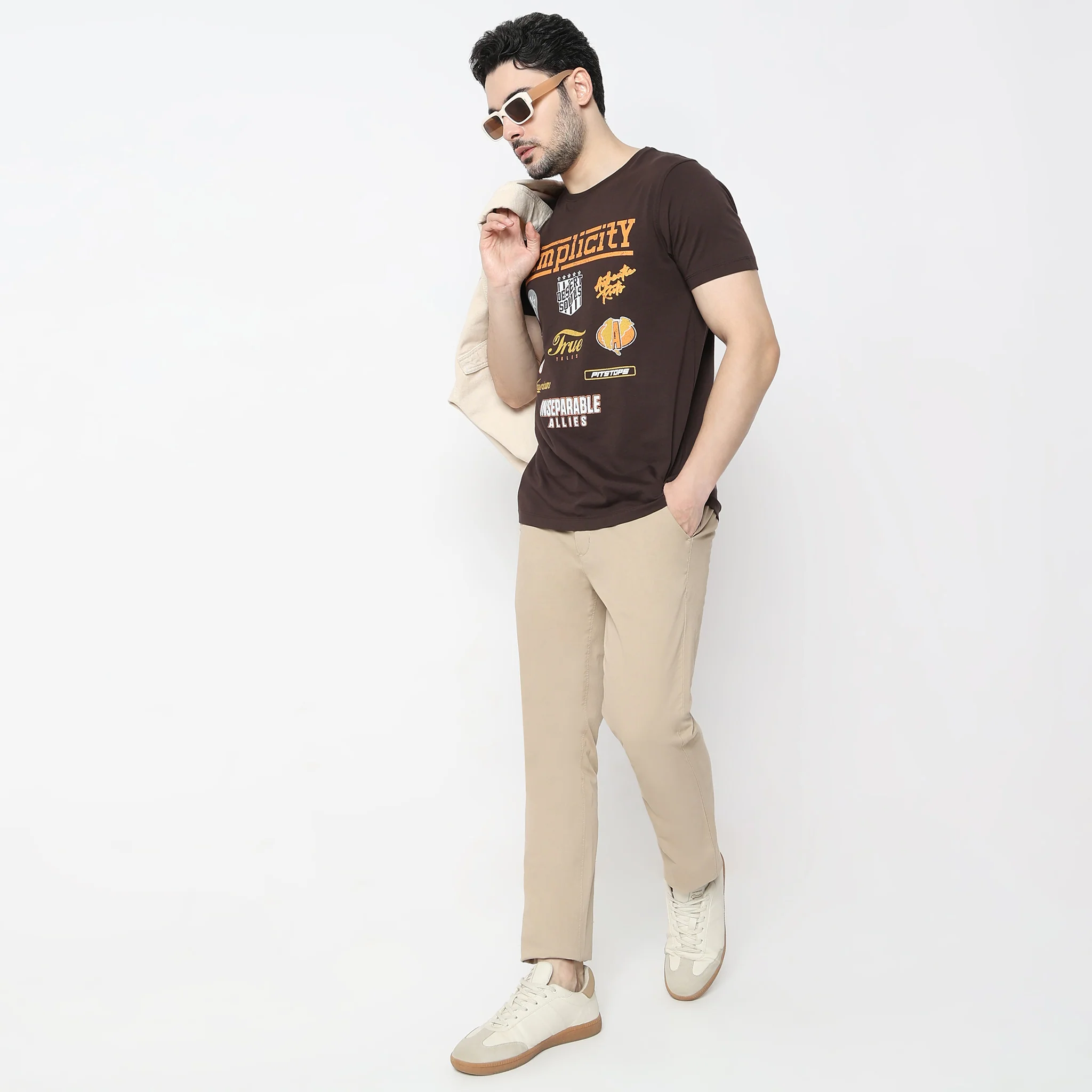 Graphitee Crew Neck Cotton T-Shirt