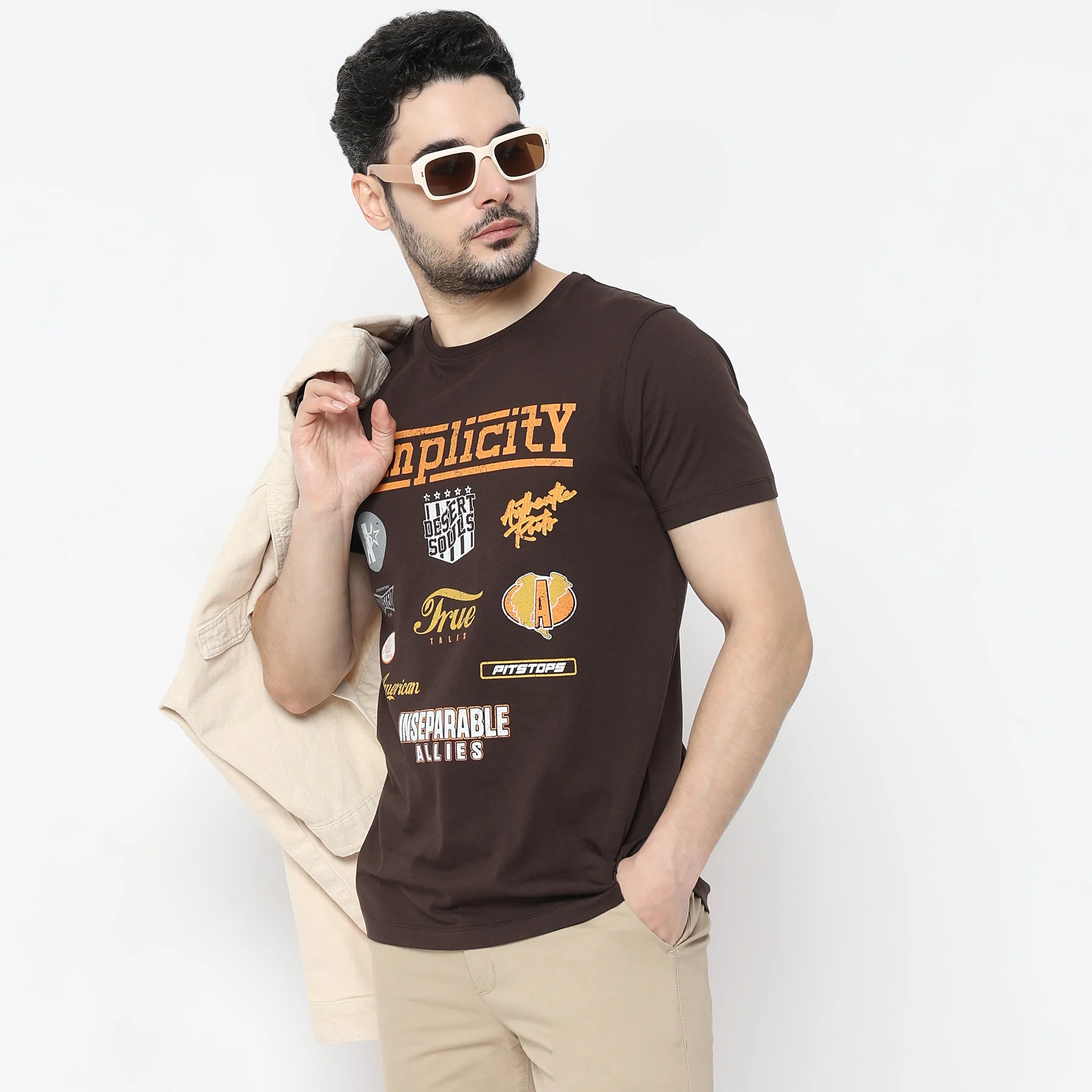 Graphitee Crew Neck Cotton T-Shirt - Image 2
