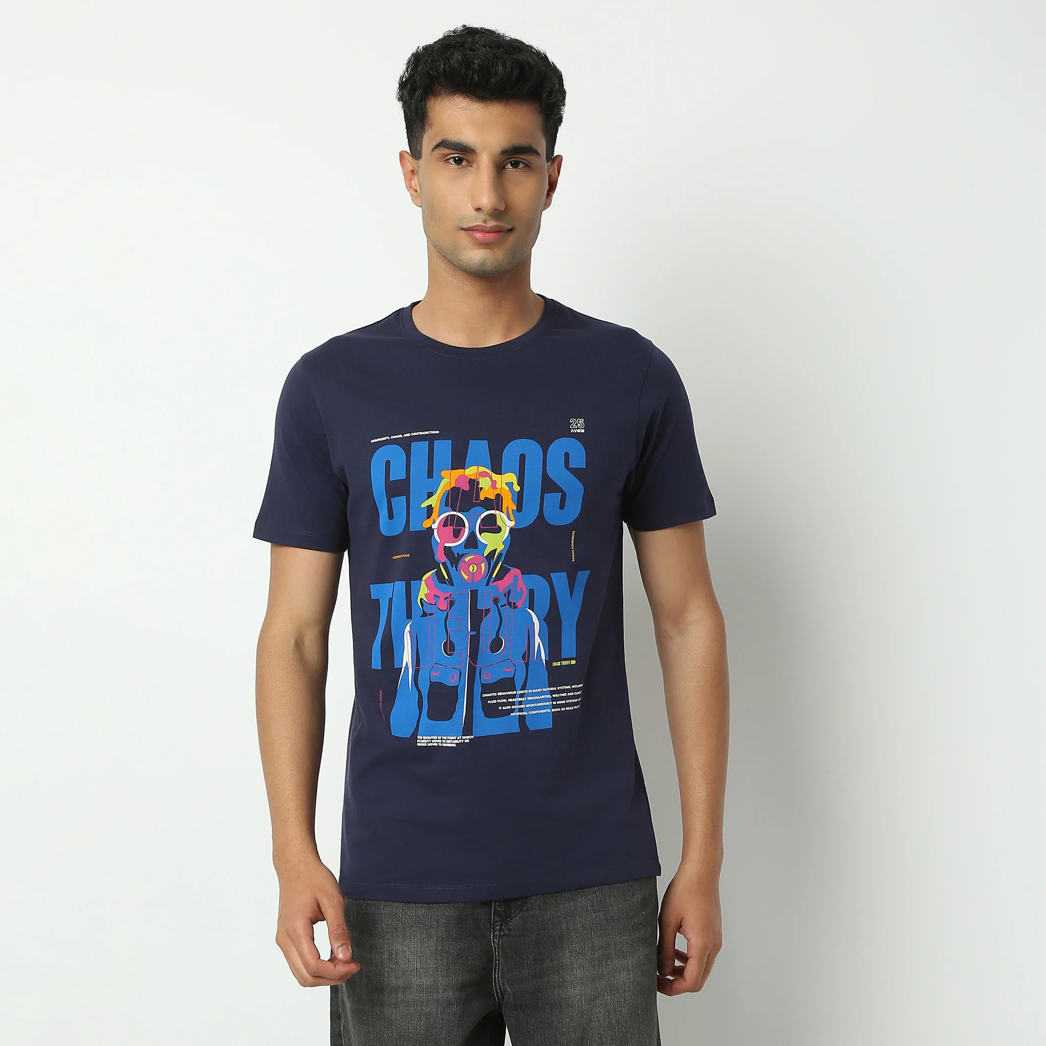 Crew Neck Half Sleeve Graphitee T-Shirt - Image 2
