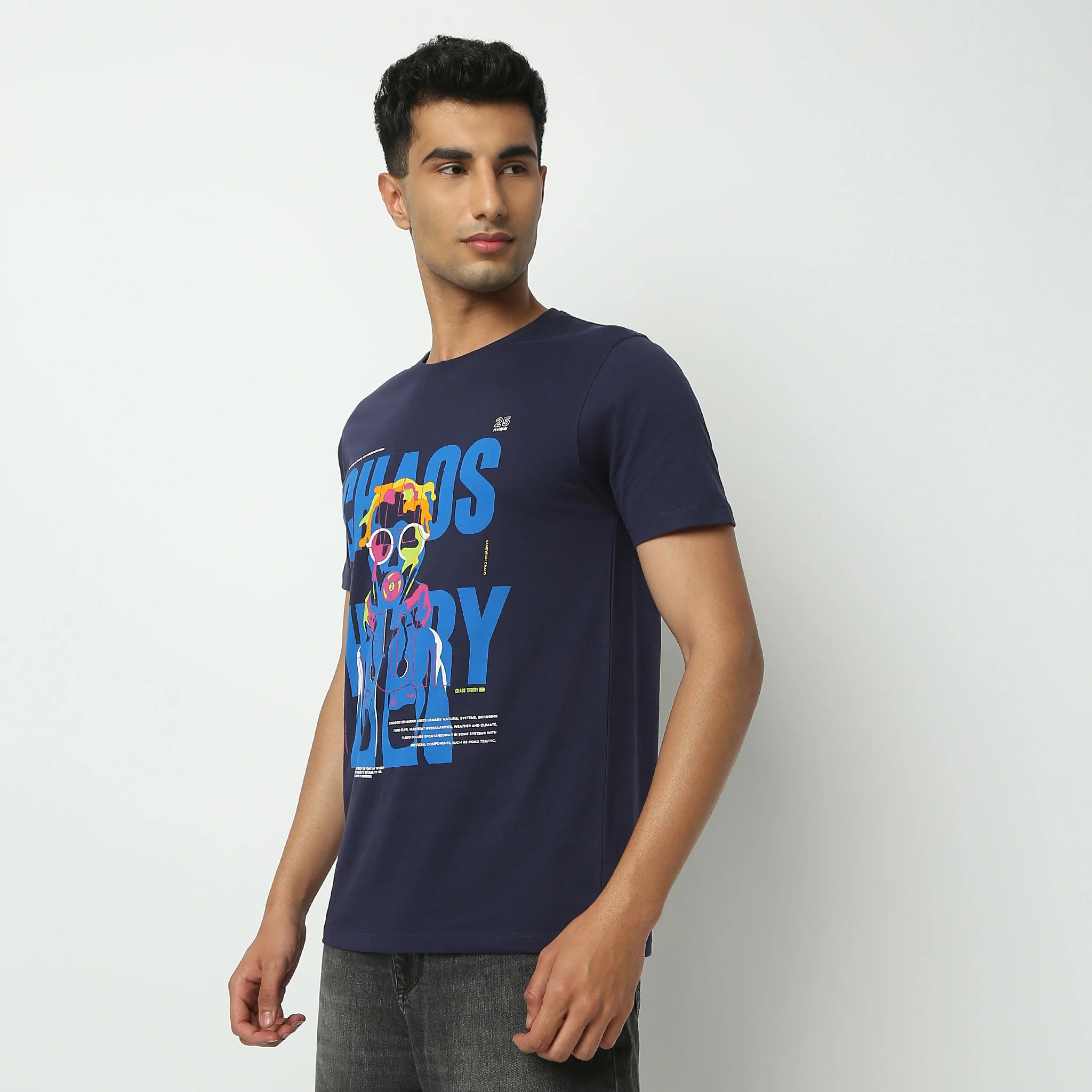 Crew Neck Half Sleeve Graphitee T-Shirt - Image 5