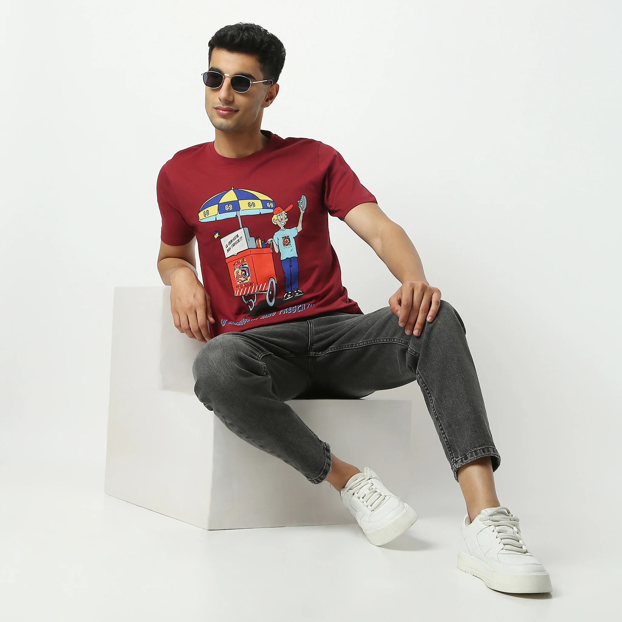 Crew Neck Half Sleeve Graphitee T-Shirt